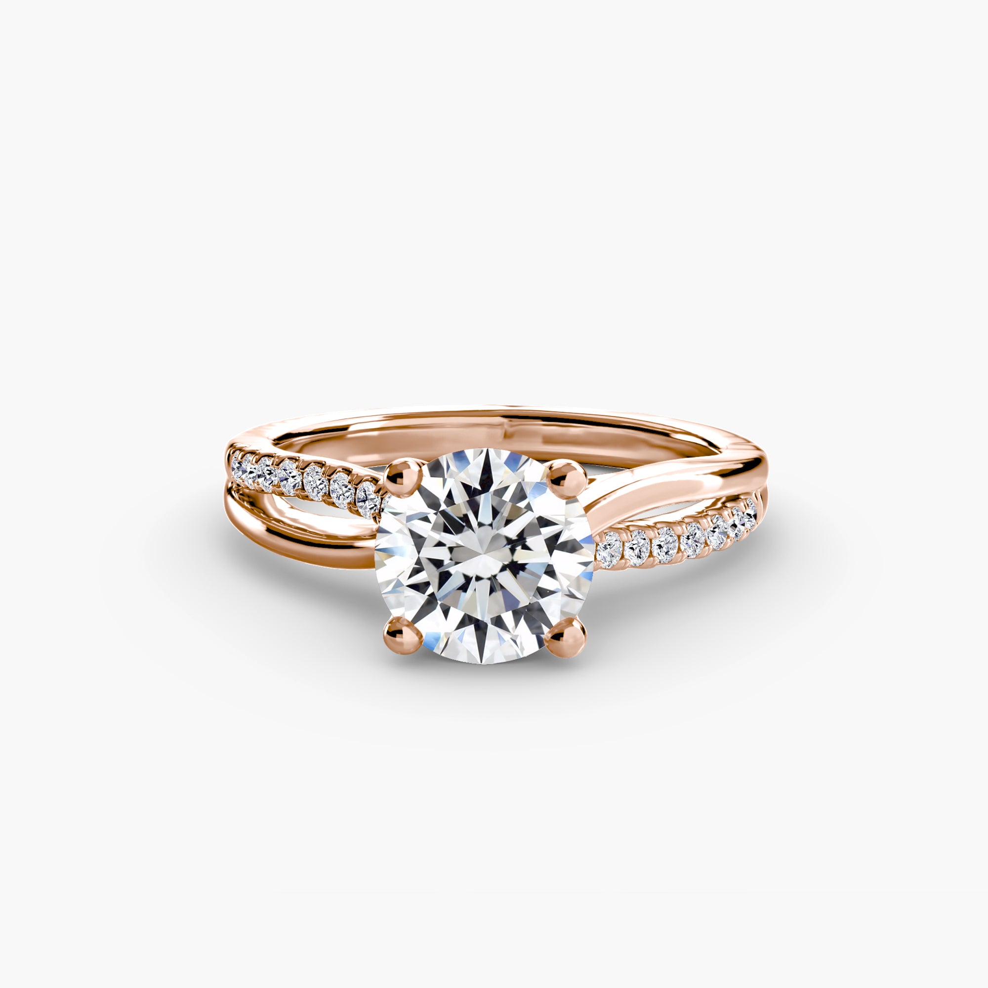 Inel de logodna Twisted Pavé Solitaire I