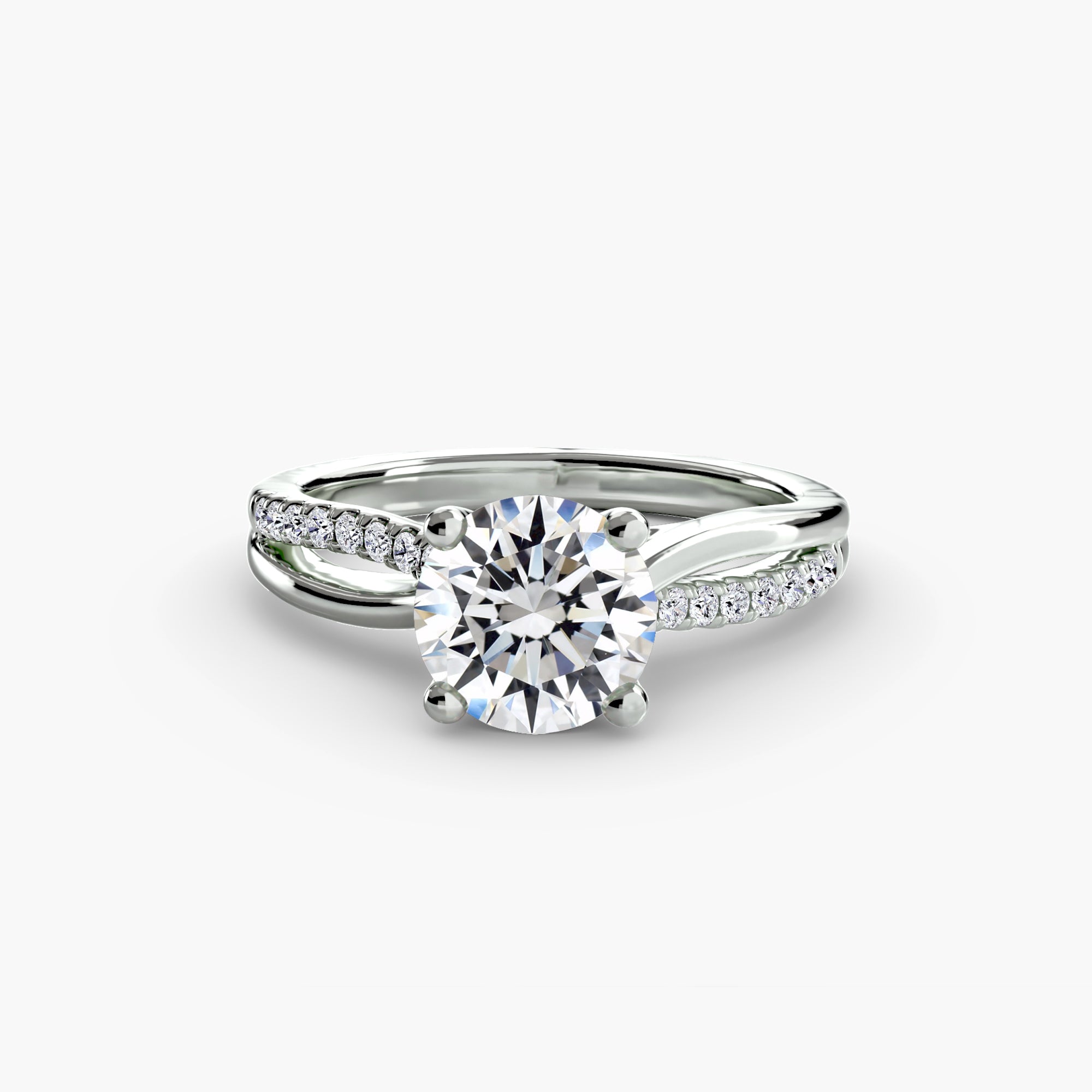 Inel de logodna Twisted Pavé Solitaire I
