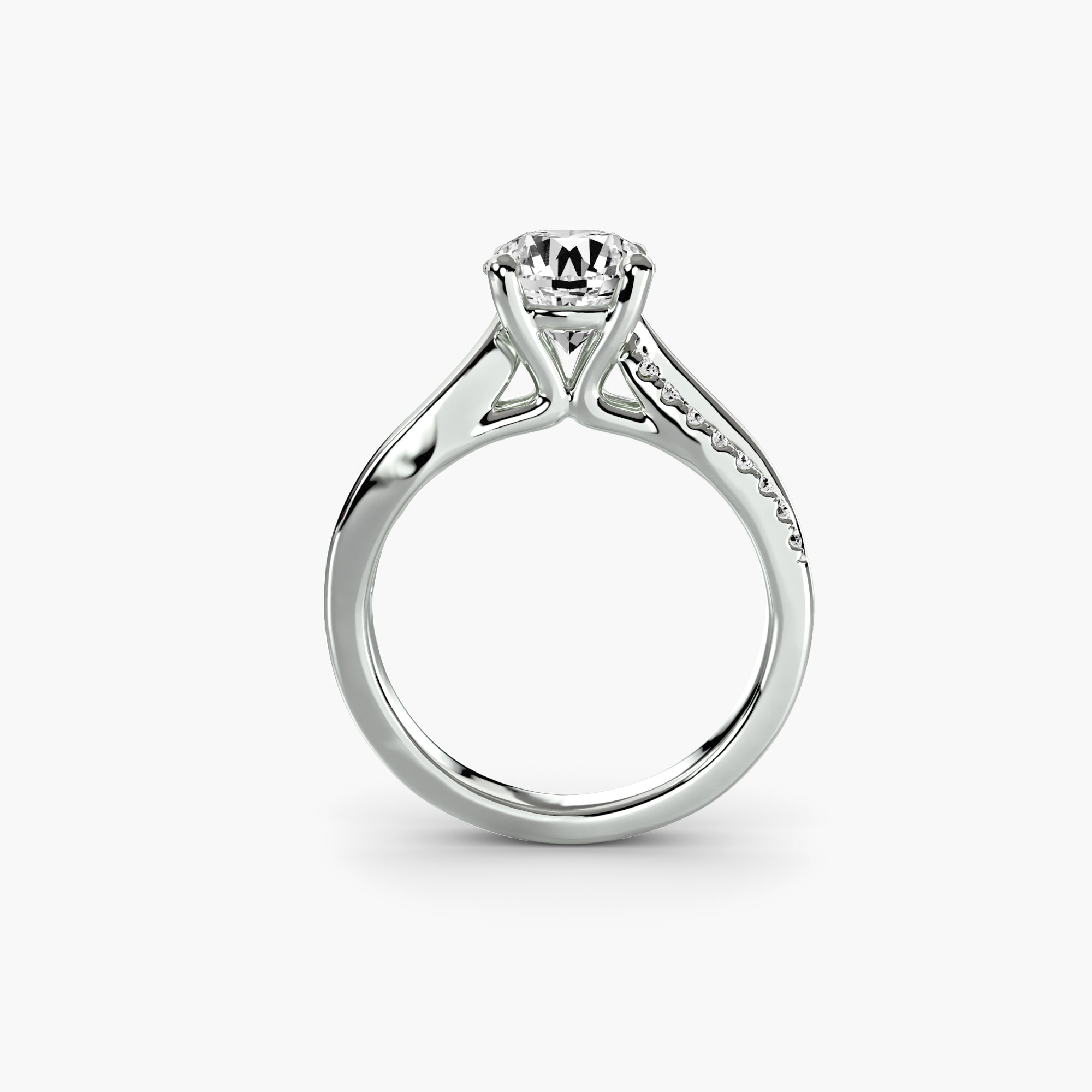 Inel de logodna Twisted Pavé Solitaire I