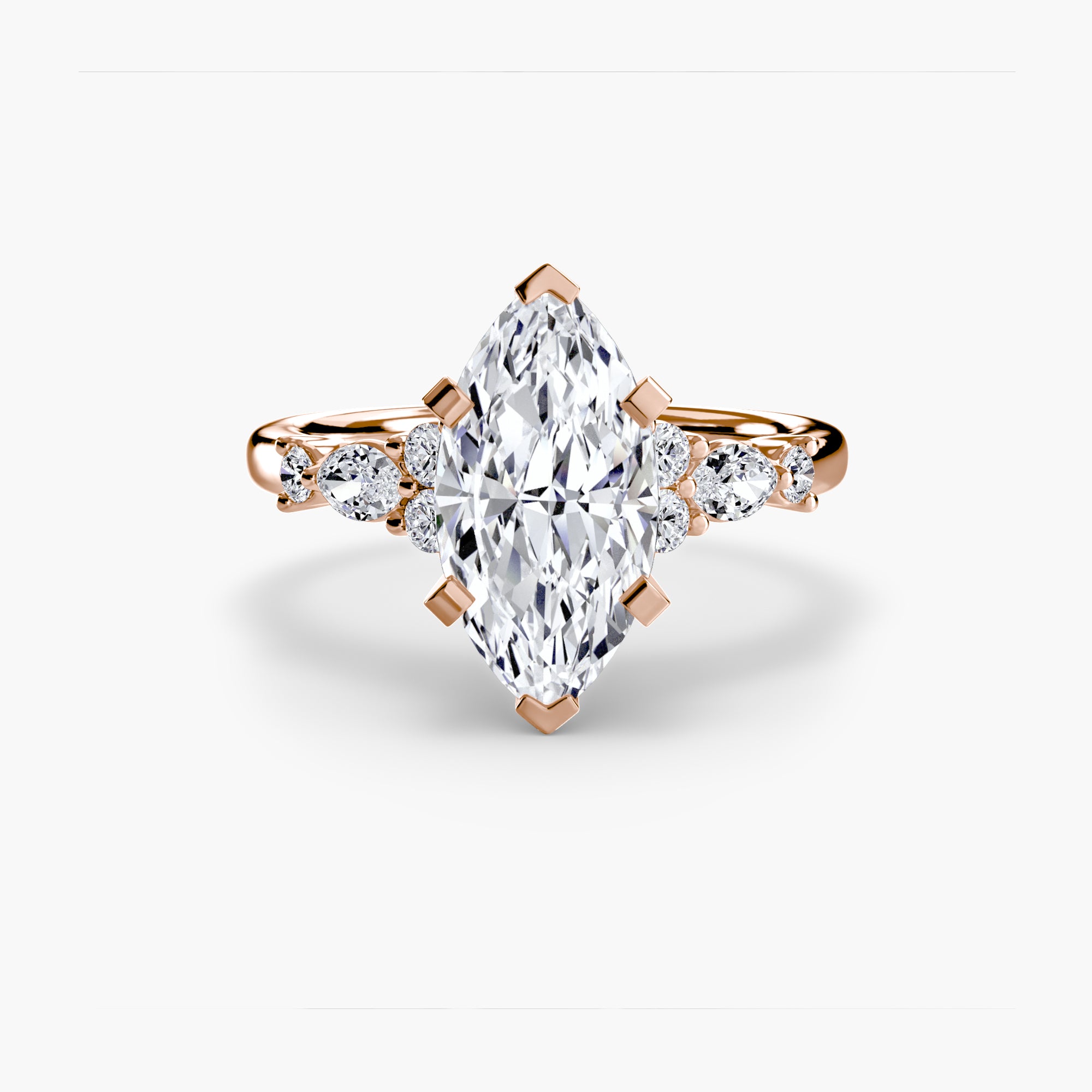Inel de logodna Floral Accent Solitaire I