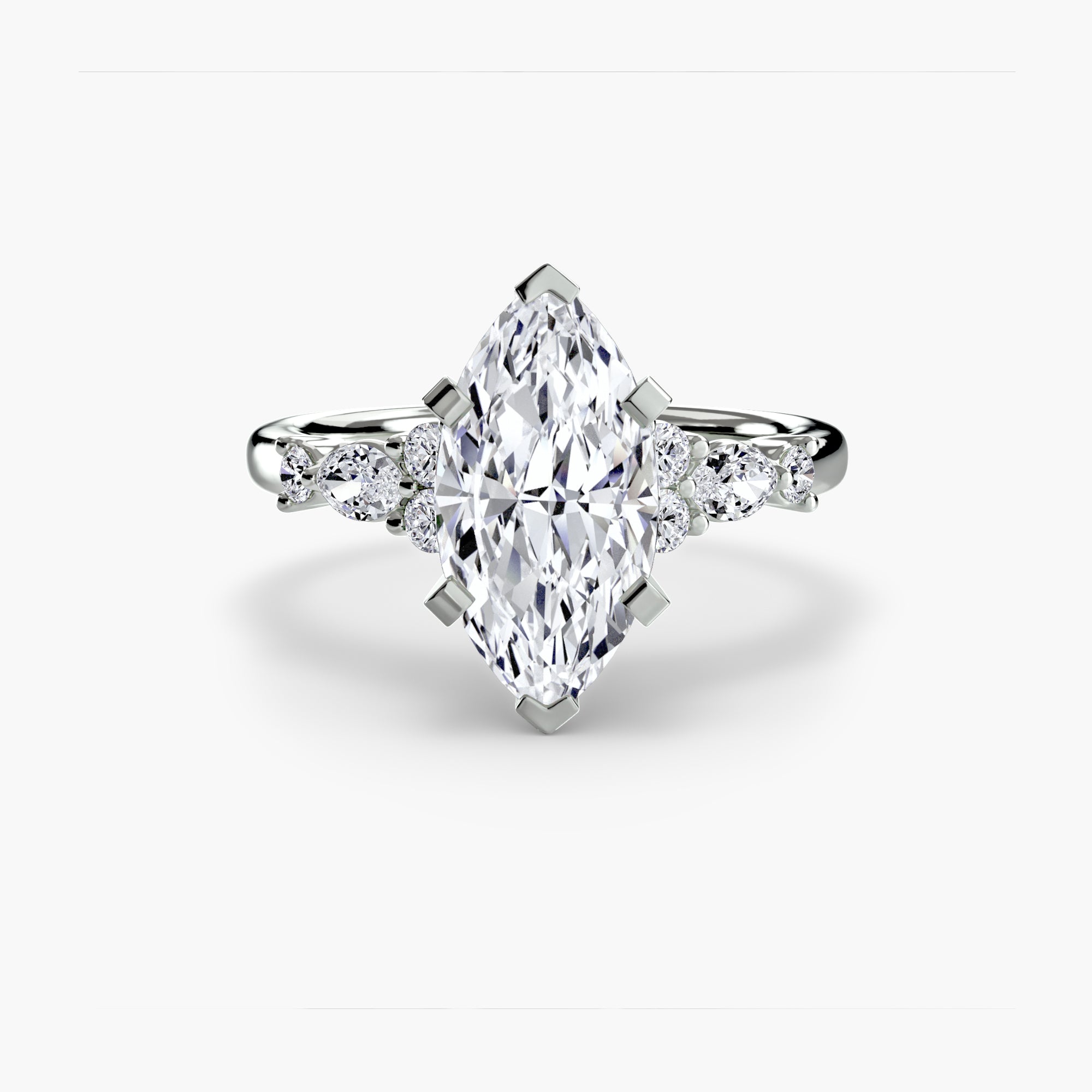 Inel de logodna Floral Accent Solitaire I