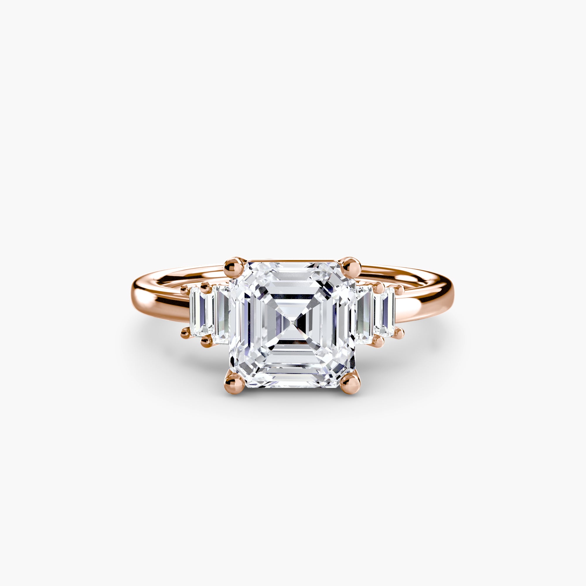 Inel de logodna Baguette Accent Solitaire