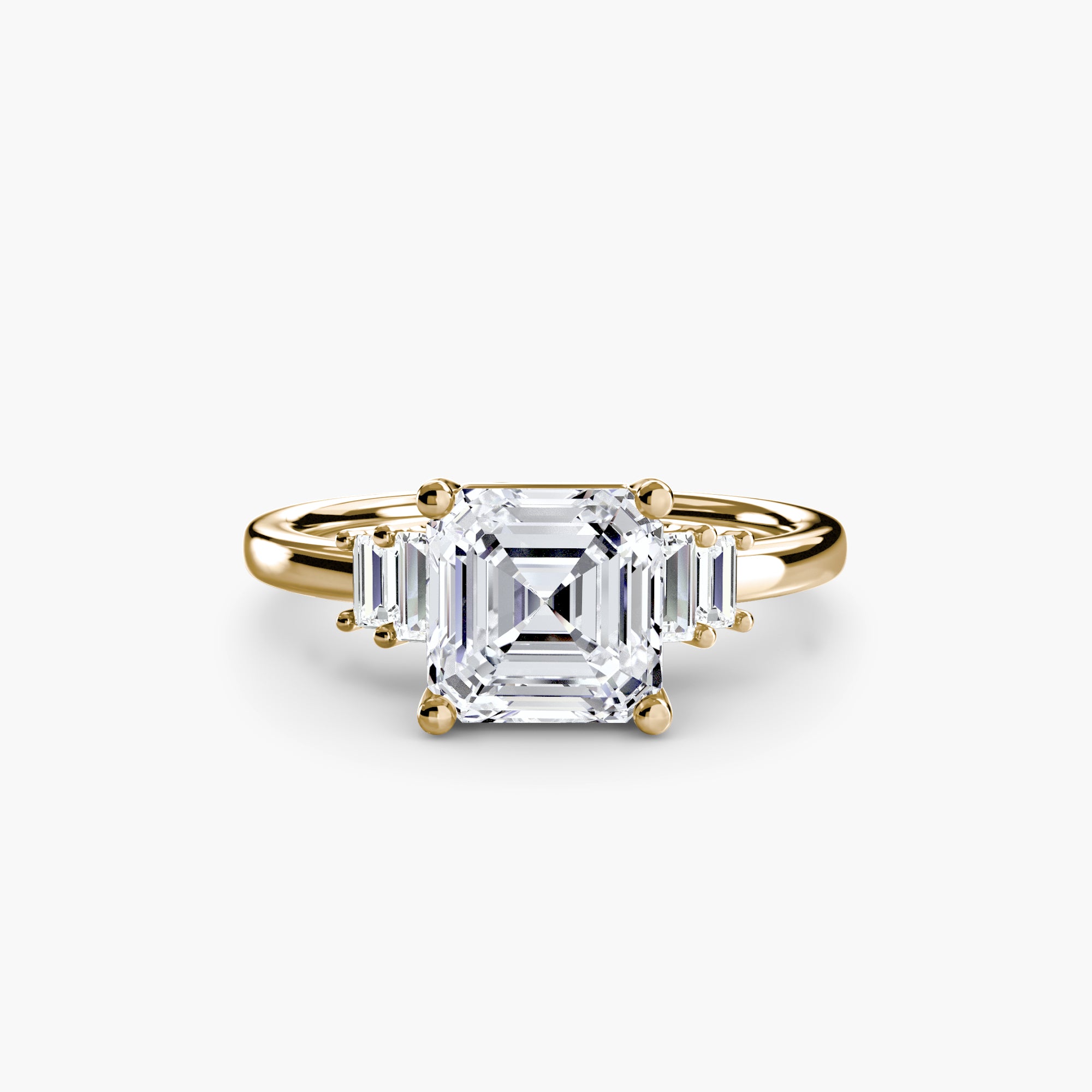 Inel de logodna Baguette Accent Solitaire