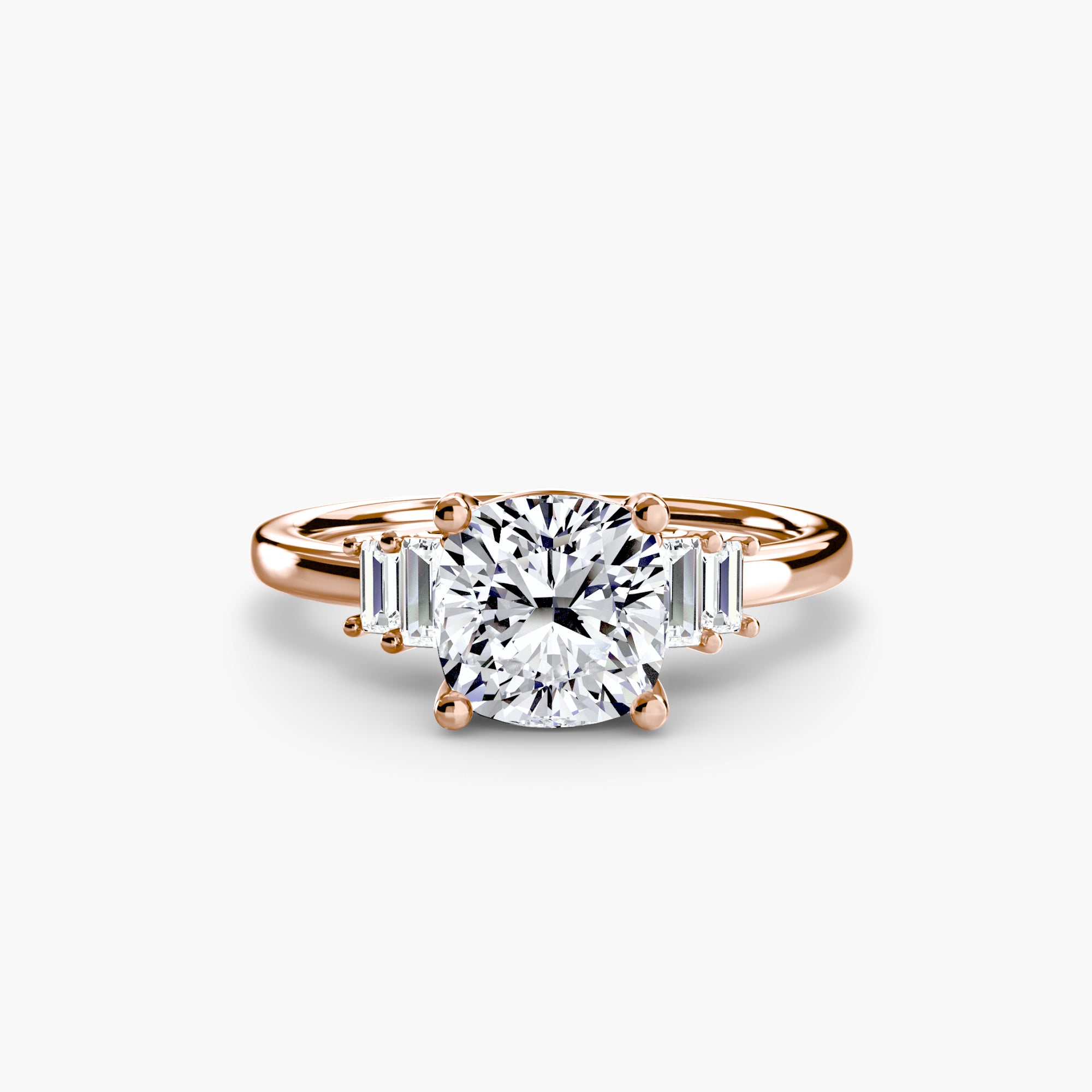 Inel de logodna Baguette Accent Solitaire