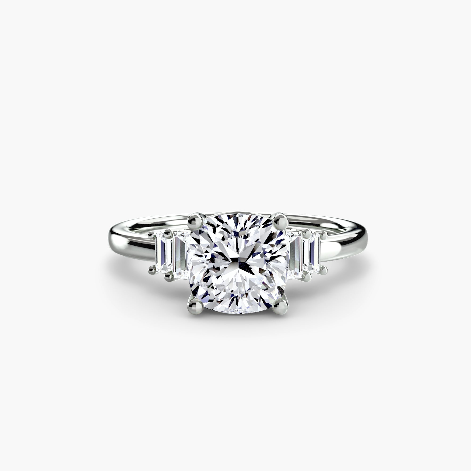 Inel de logodna Baguette Accent Solitaire