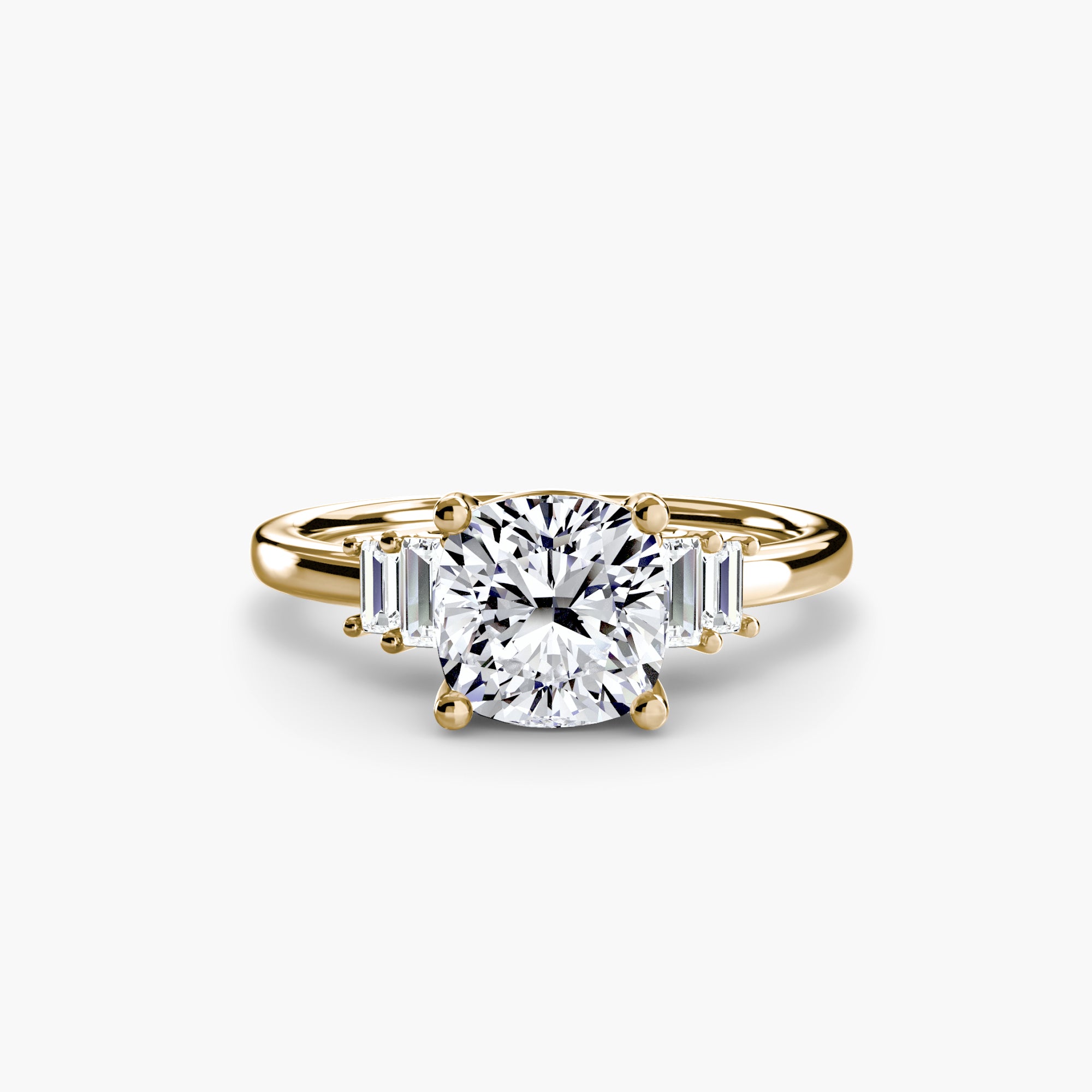 Inel de logodna Baguette Accent Solitaire