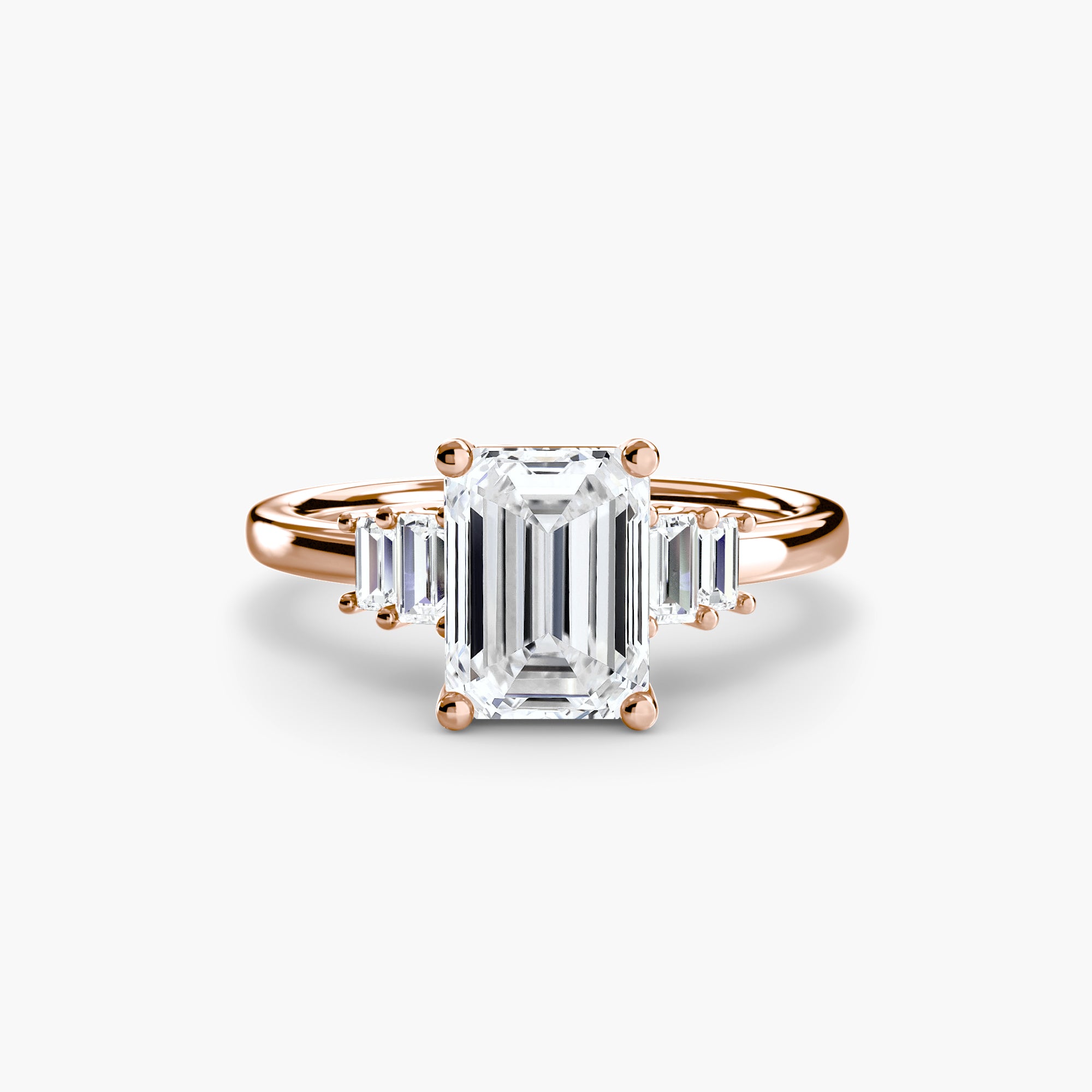 Inel de logodna Baguette Accent Solitaire