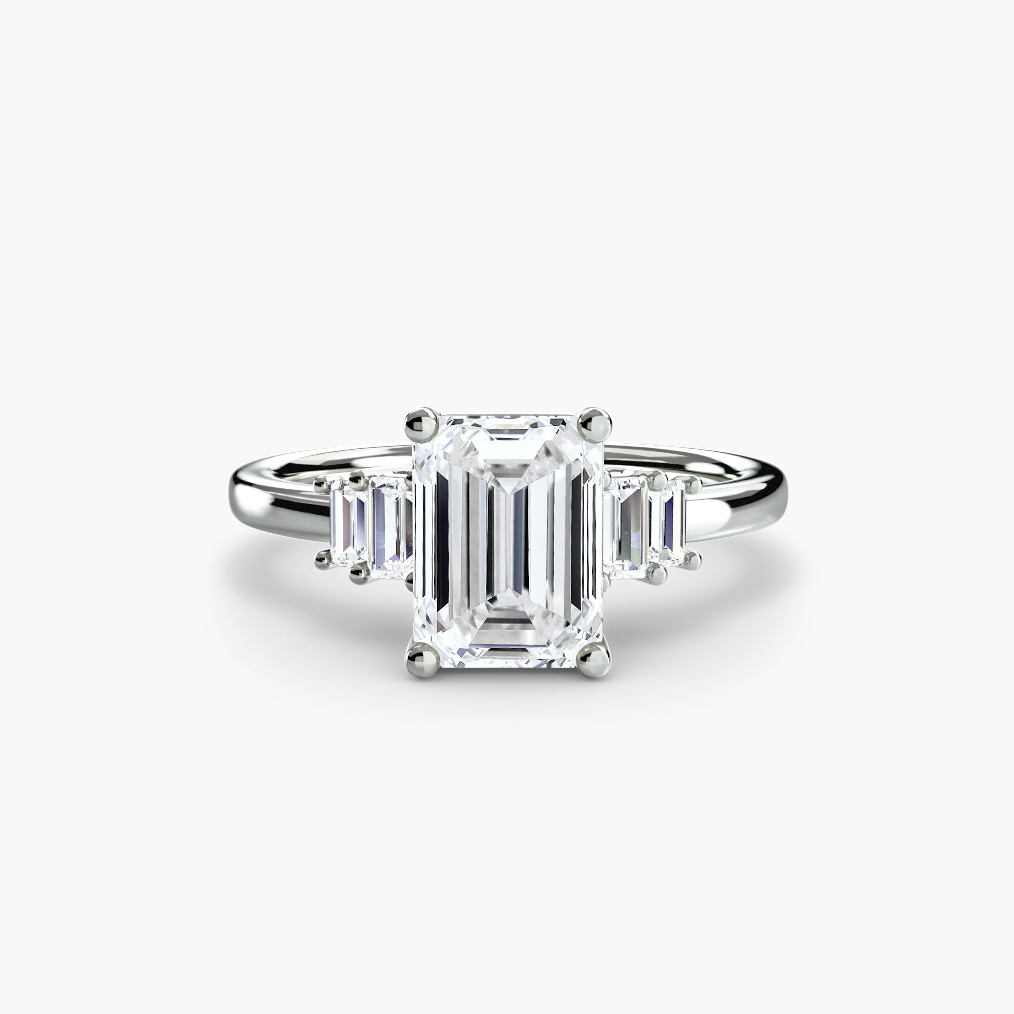 Inel de logodna Baguette Accent Solitaire