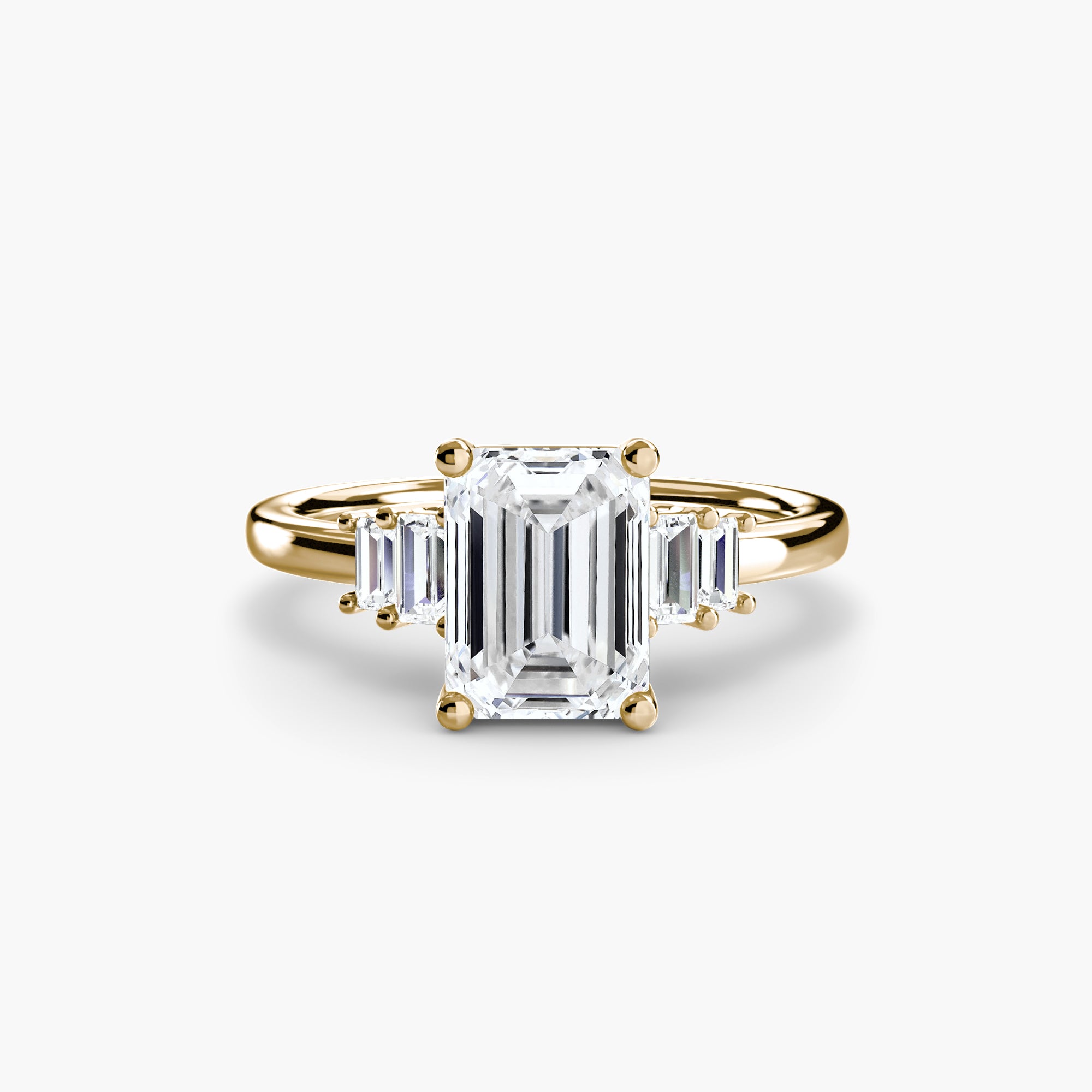 Inel de logodna Baguette Accent Solitaire