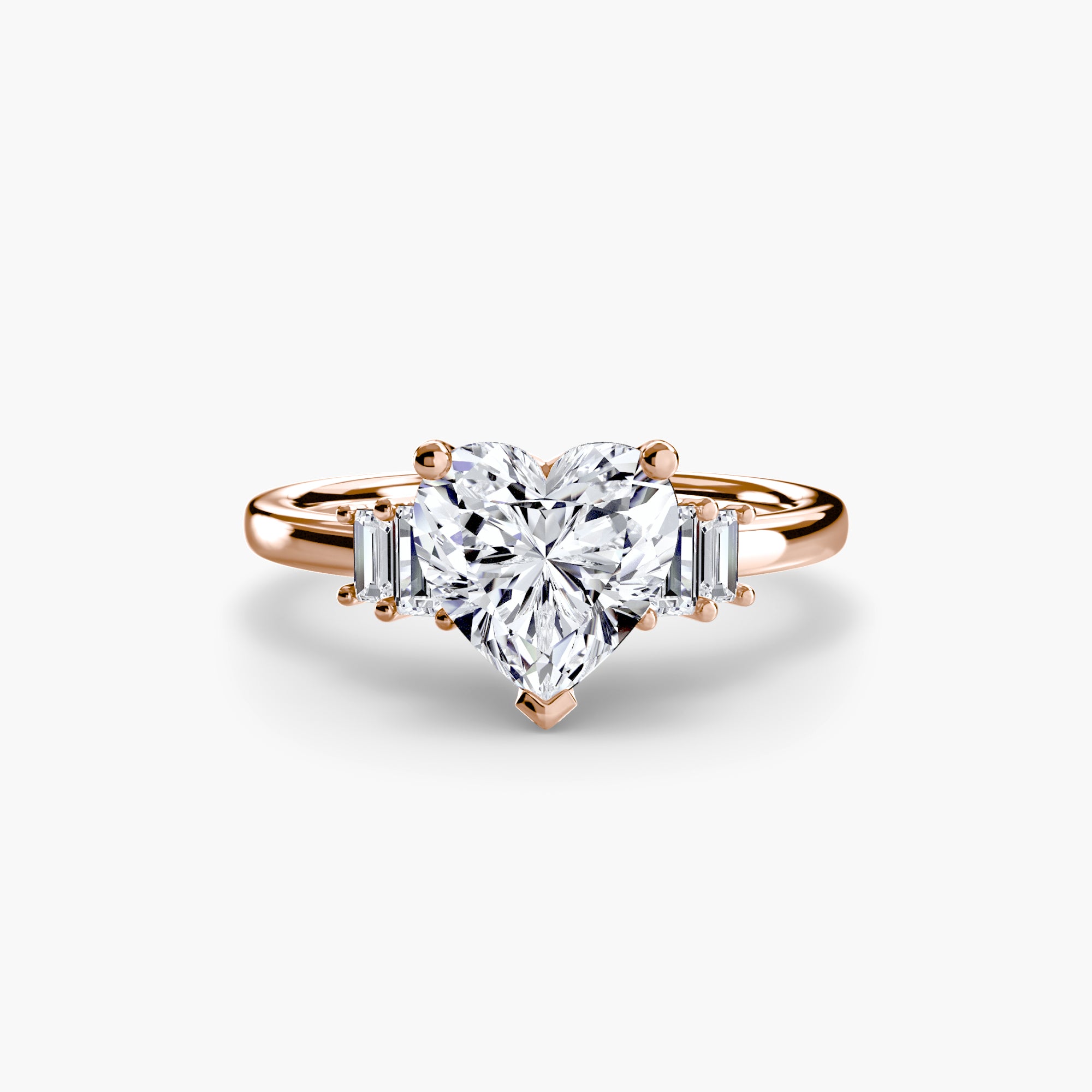 Inel de logodna Baguette Accent Solitaire
