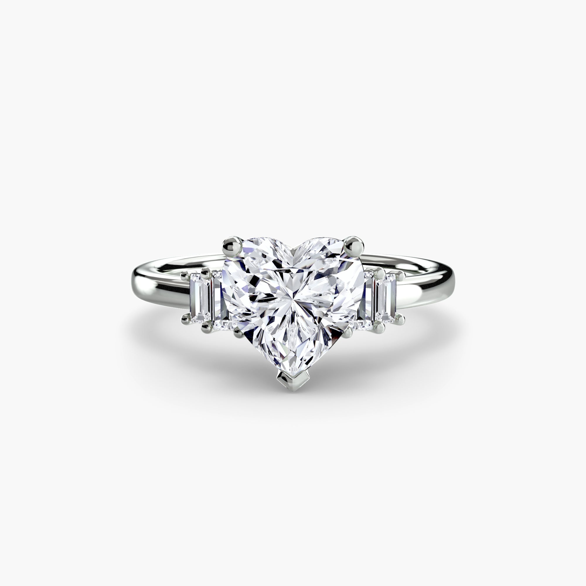 Inel de logodna Baguette Accent Solitaire