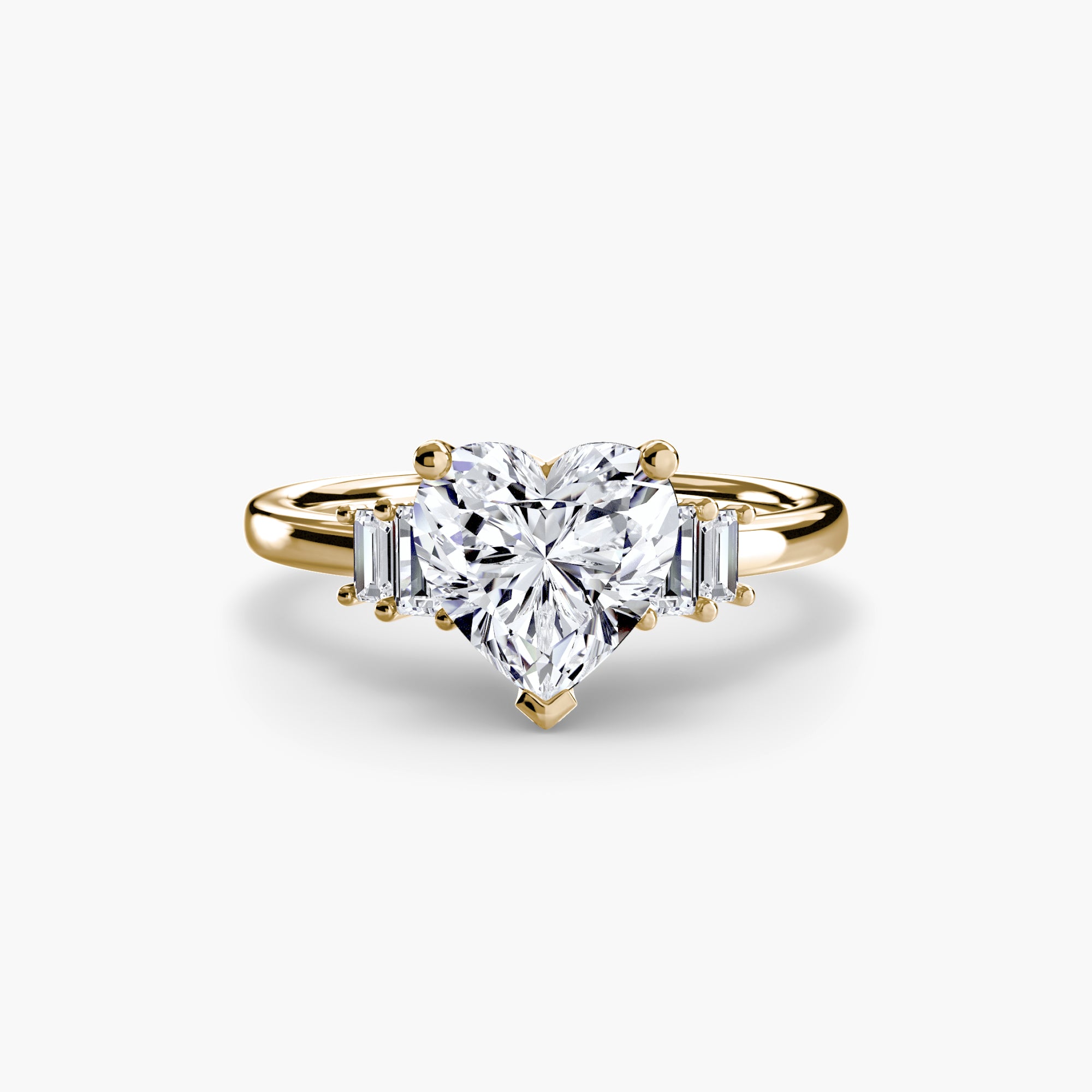 Inel de logodna Baguette Accent Solitaire