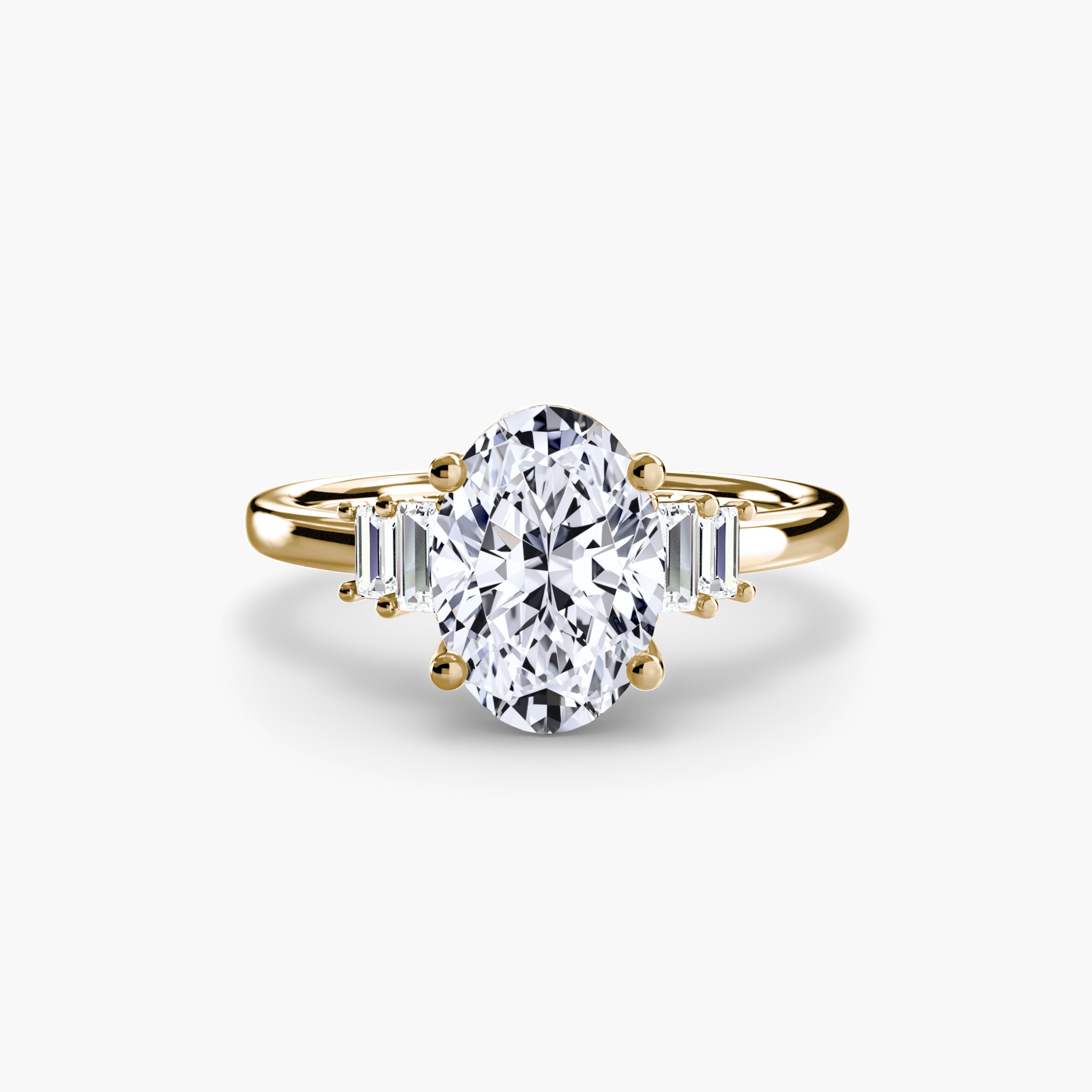 Inel de logodna Baguette Accent Solitaire