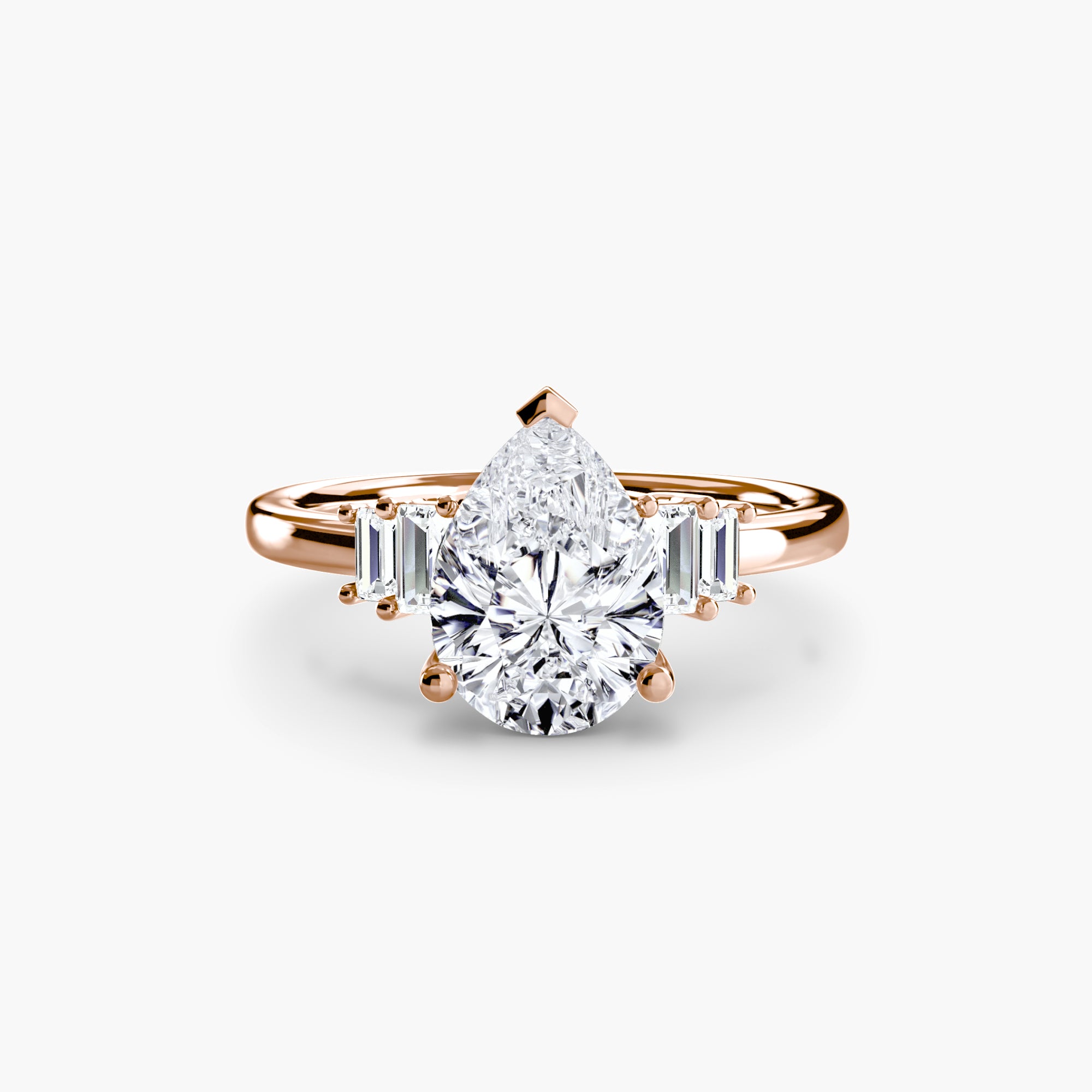 Inel de logodna Baguette Accent Solitaire