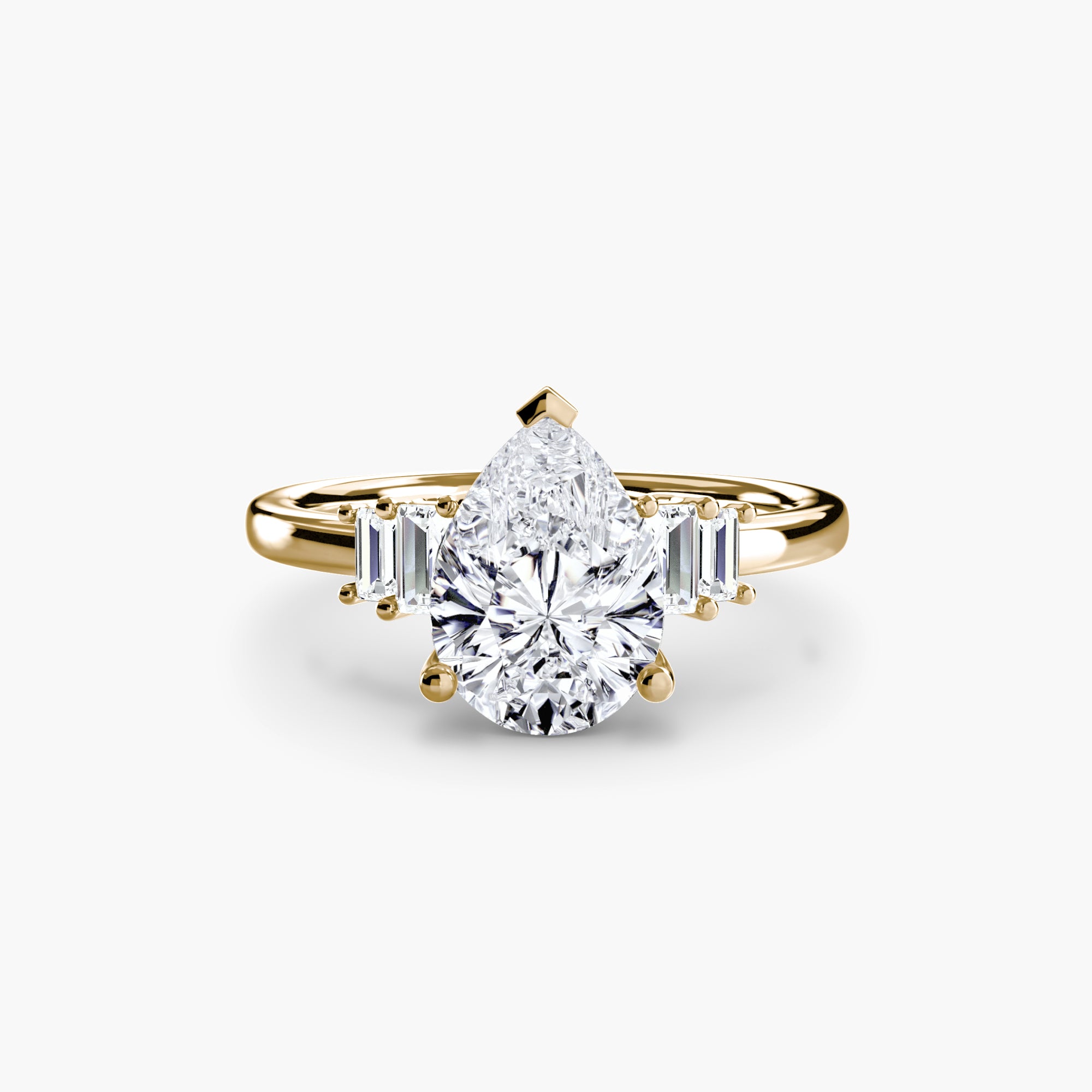 Inel de logodna Baguette Accent Solitaire