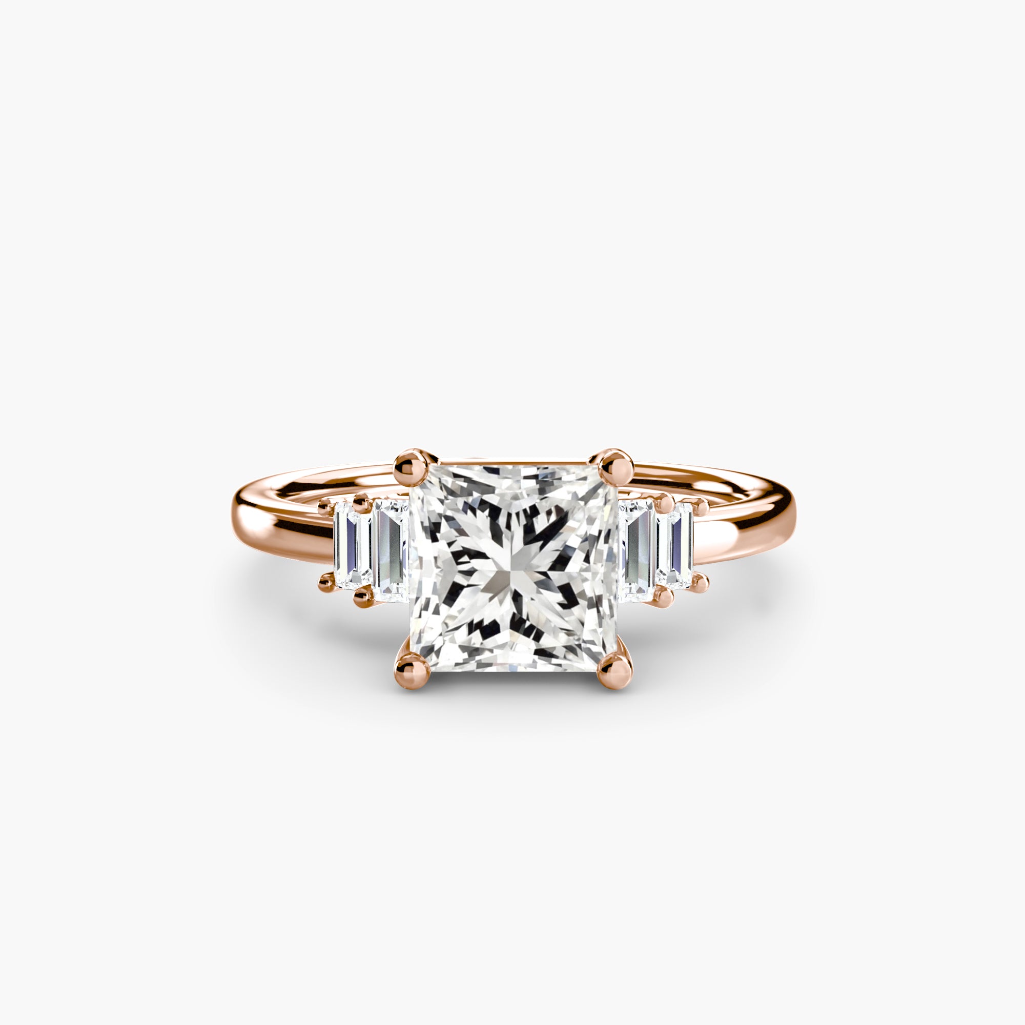 Inel de logodna Baguette Accent Solitaire