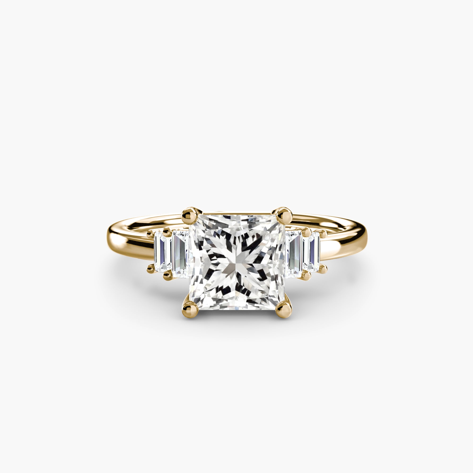 Inel de logodna Baguette Accent Solitaire