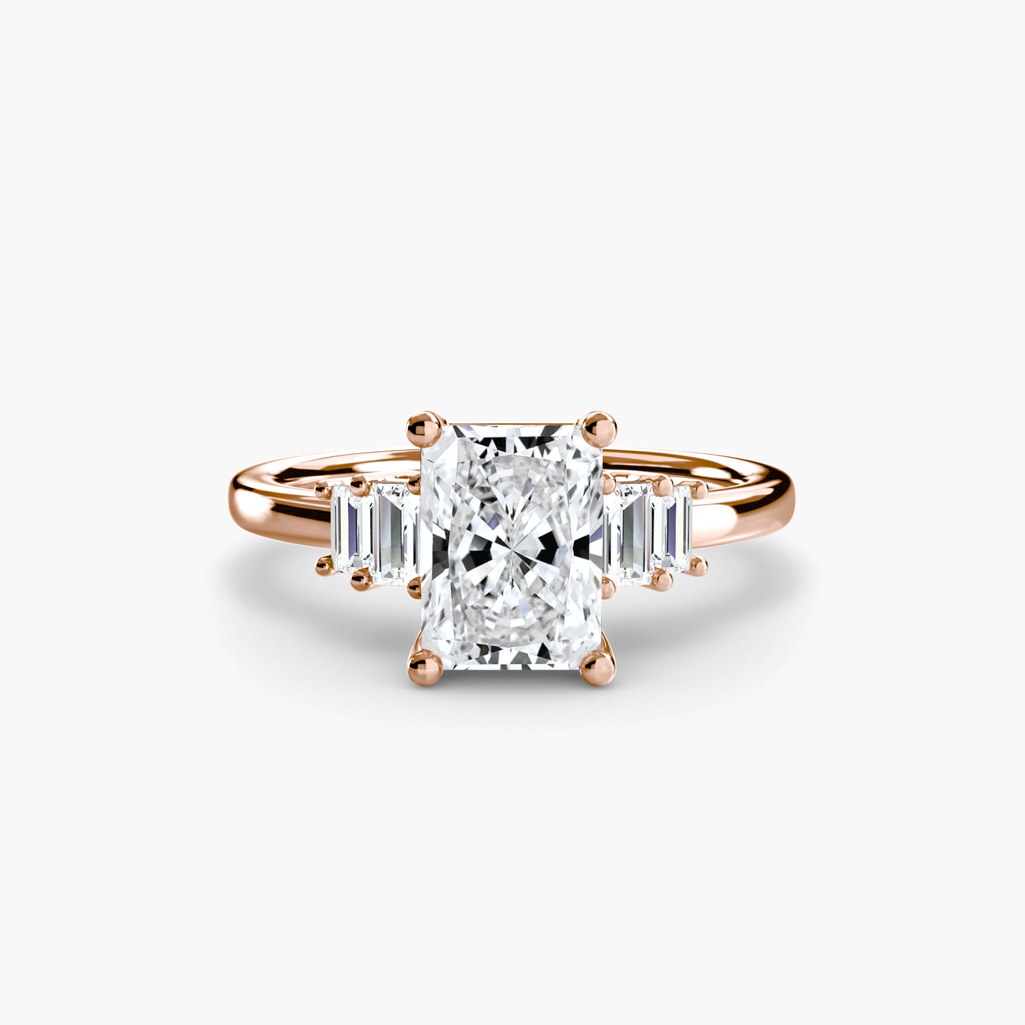 Inel de logodna Baguette Accent Solitaire