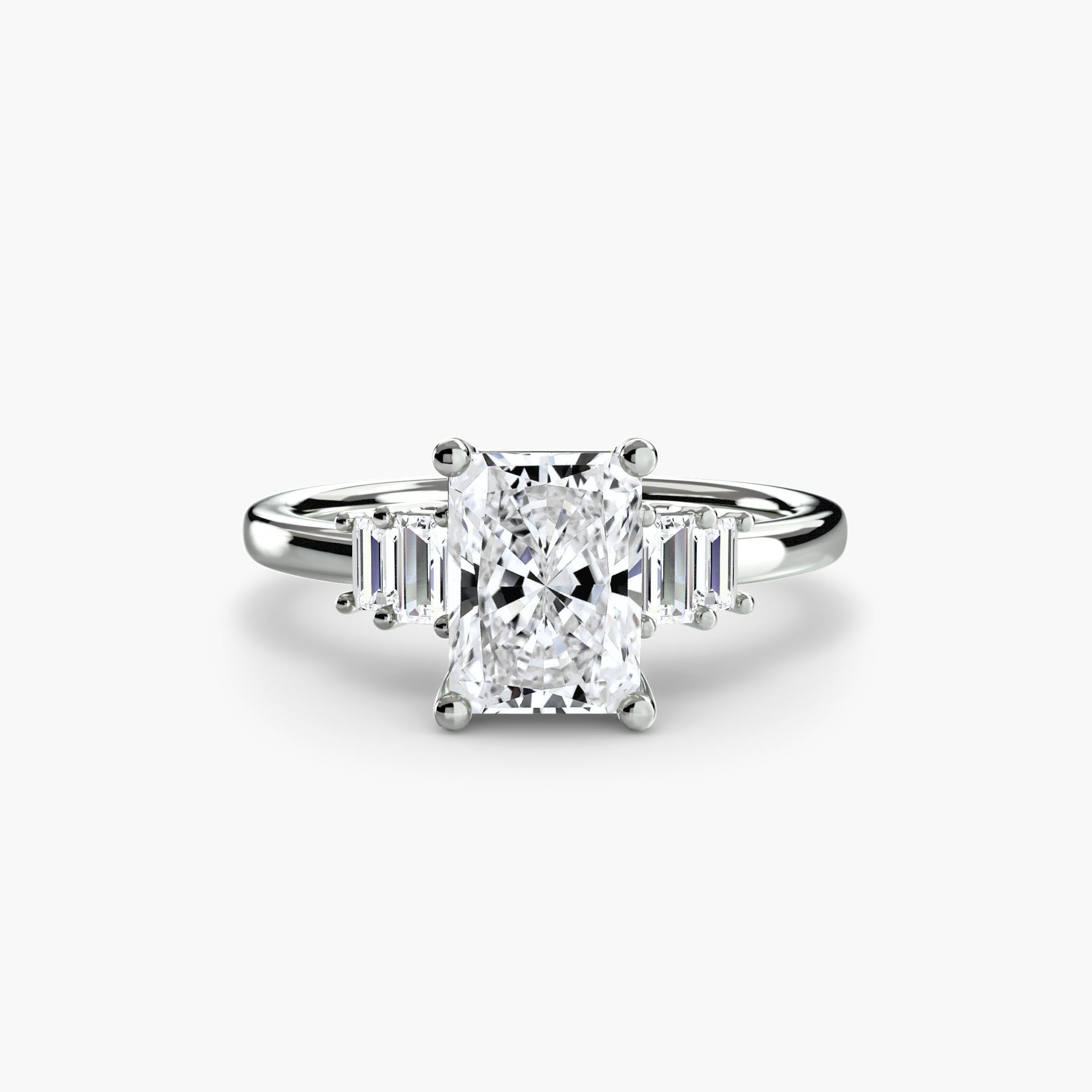 Inel de logodna Baguette Accent Solitaire