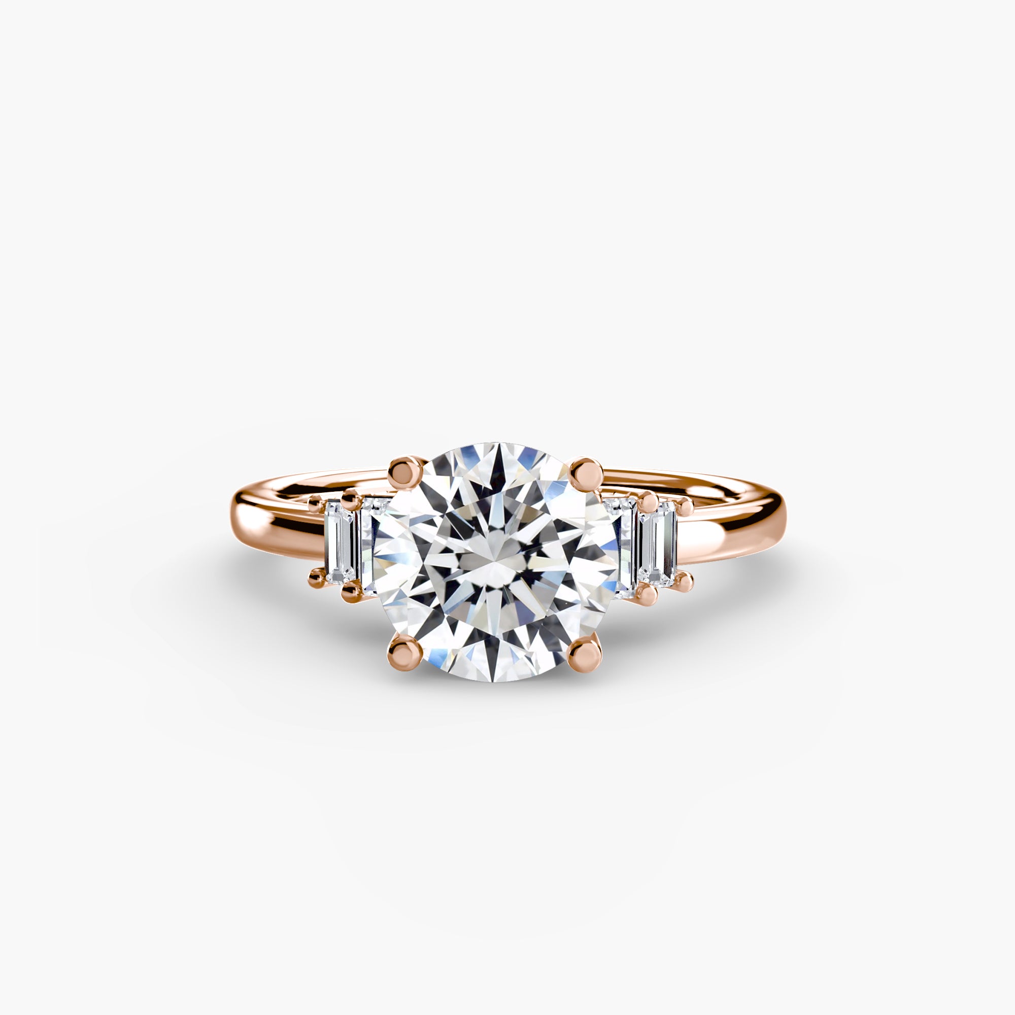 Inel de logodna Baguette Accent Solitaire