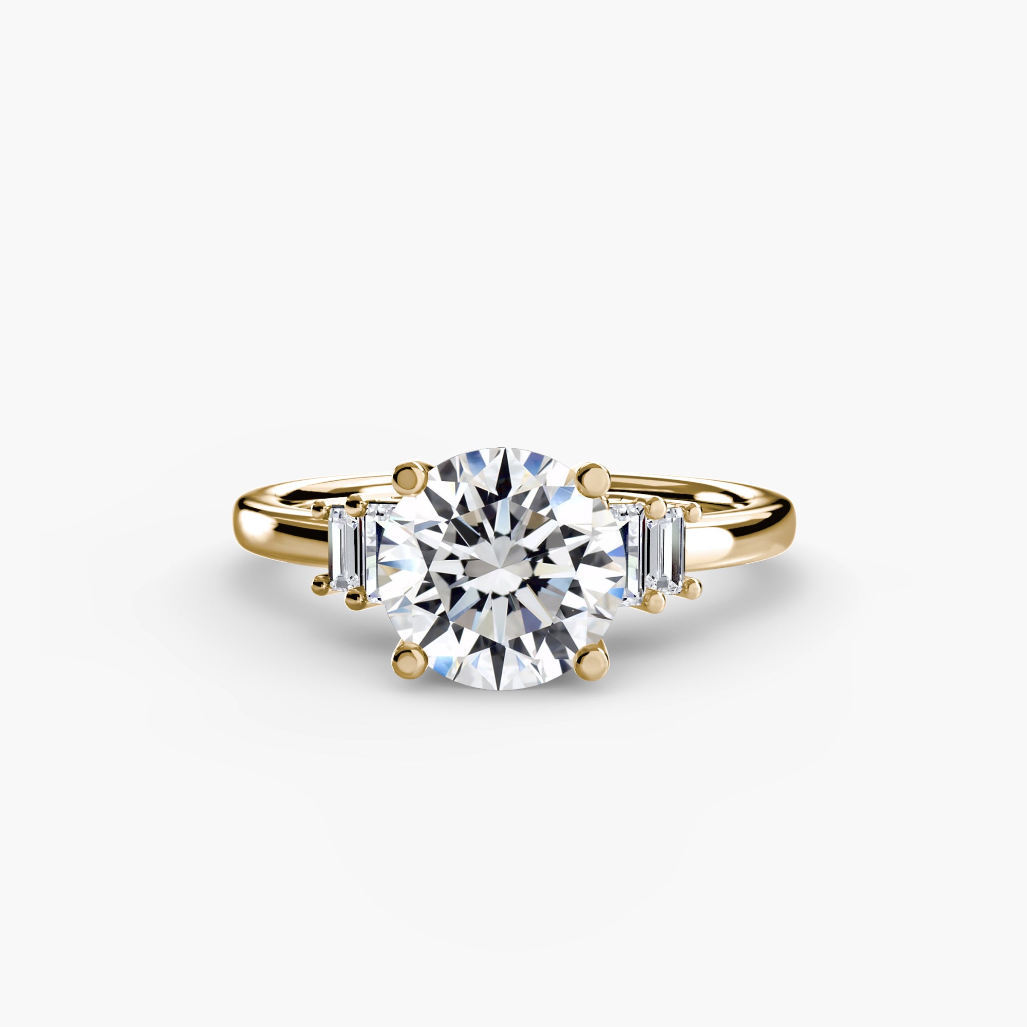 Inel de logodna Baguette Accent Solitaire