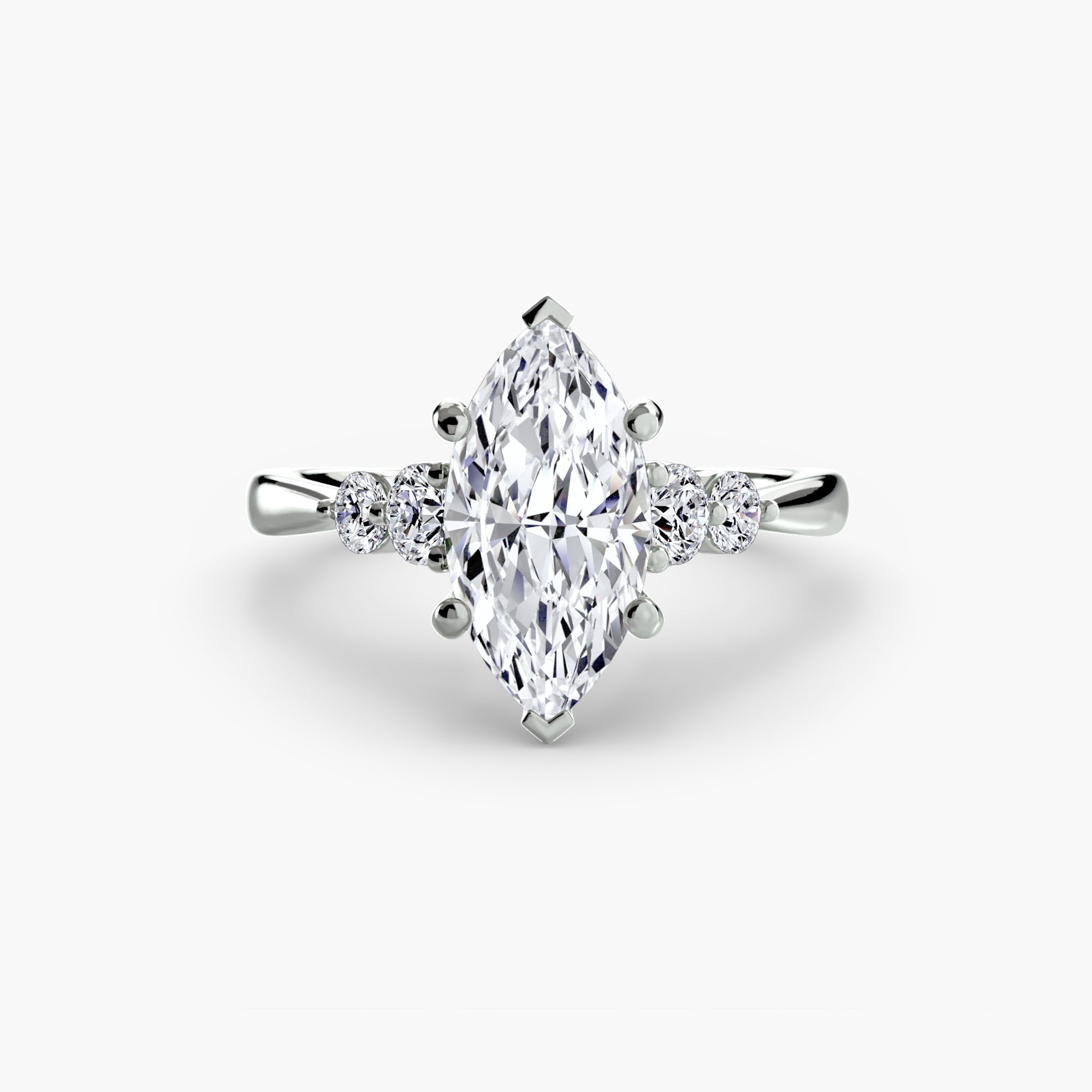 Inel de logodna Solitaire with Side Accents II