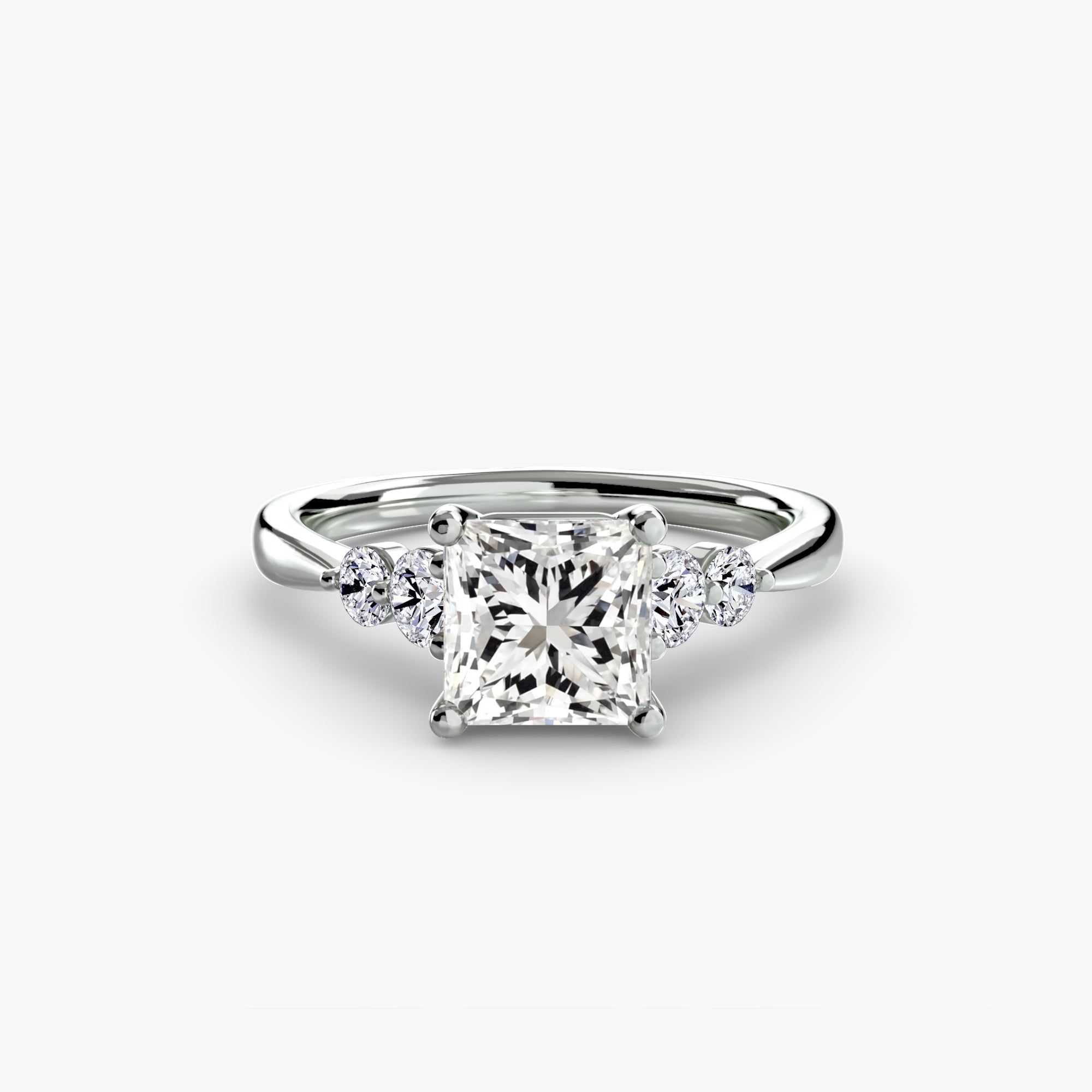 Inel de logodna Solitaire with Side Accents II