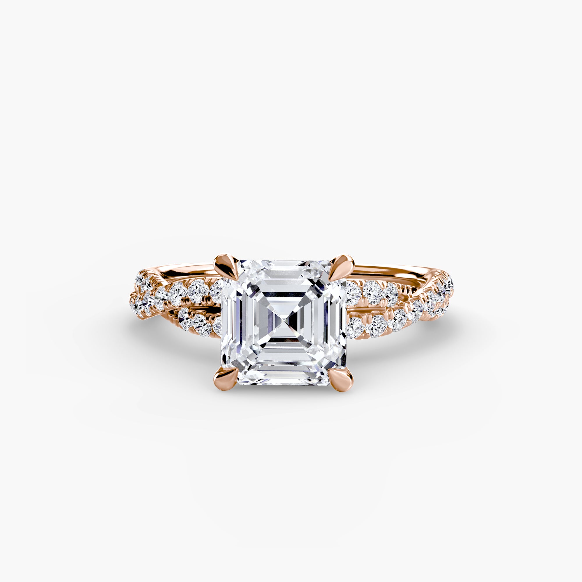Inel de logodna Twisted Pavé Solitaire II