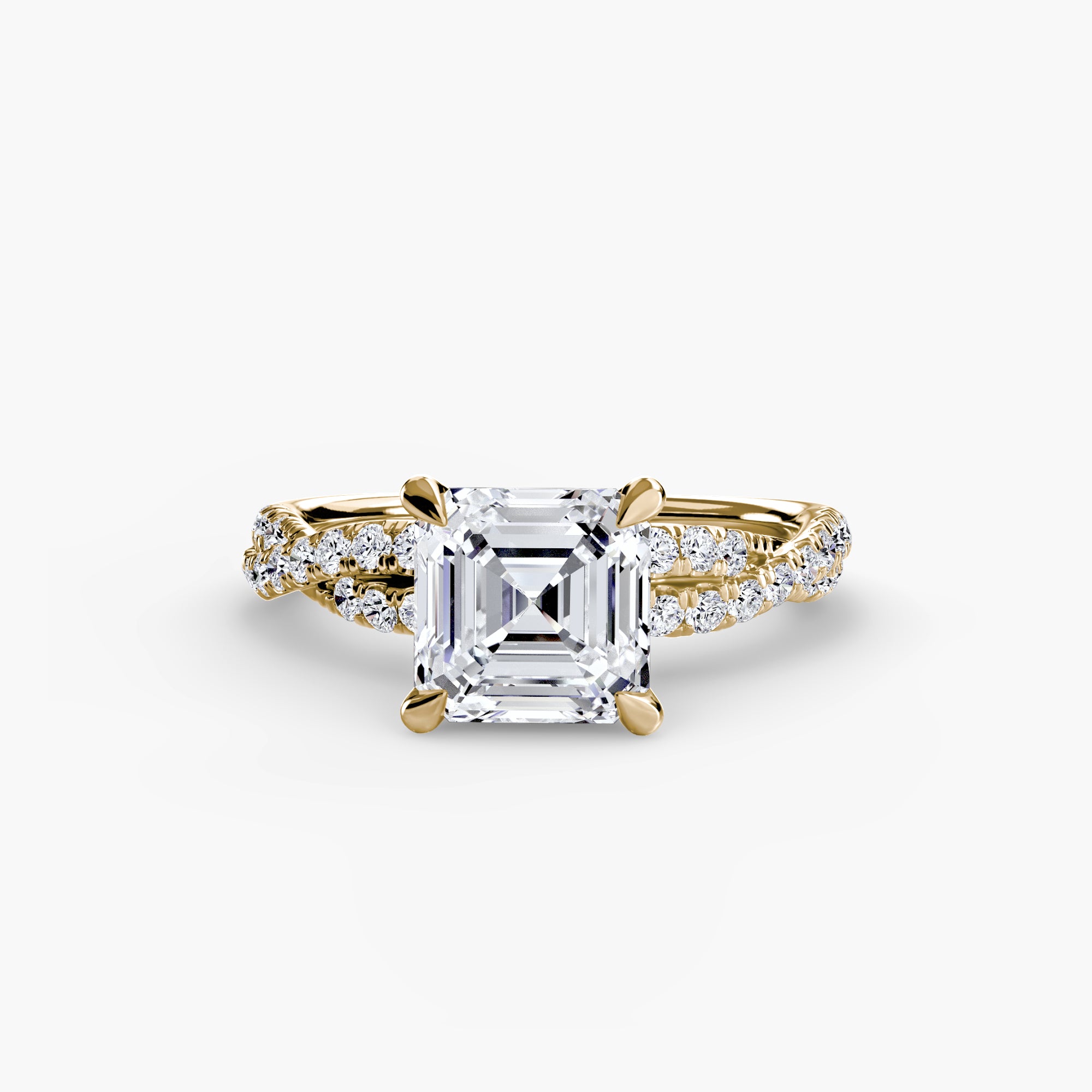 Inel de logodna Twisted Pavé Solitaire II