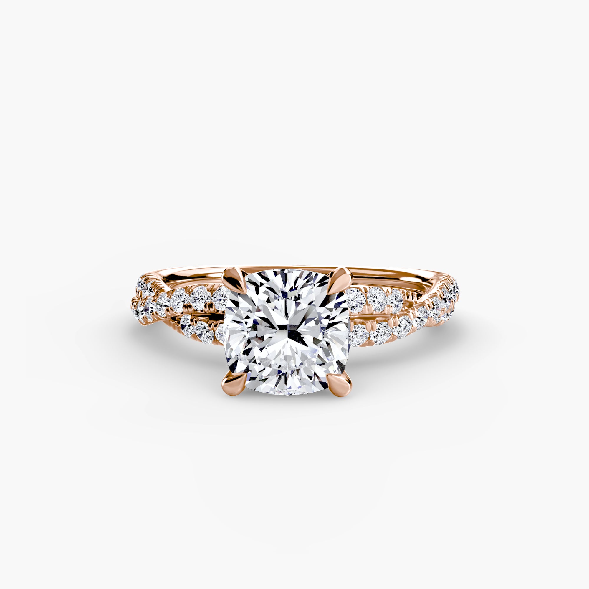 Inel de logodna Twisted Pavé Solitaire II