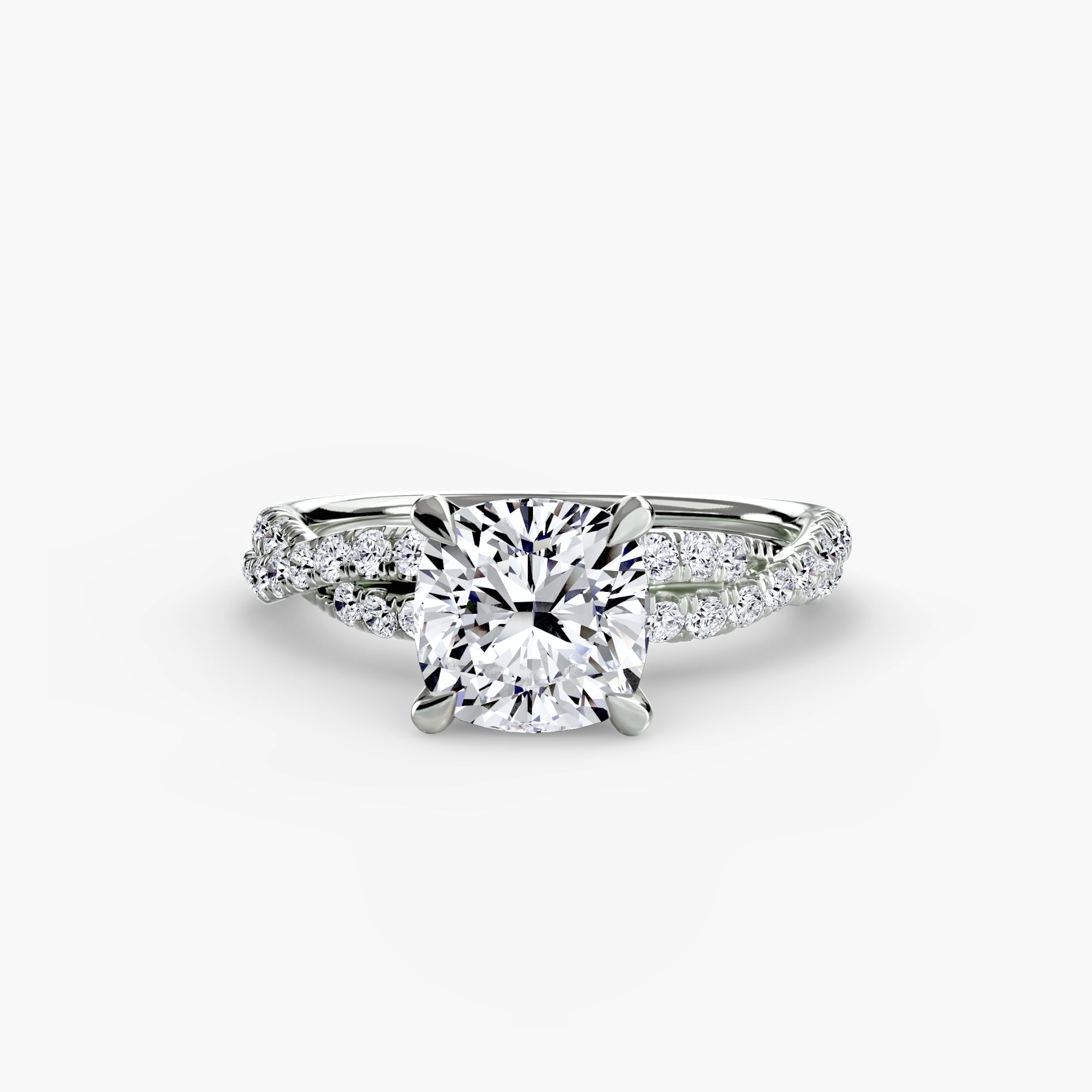 Inel de logodna Twisted Pavé Solitaire II