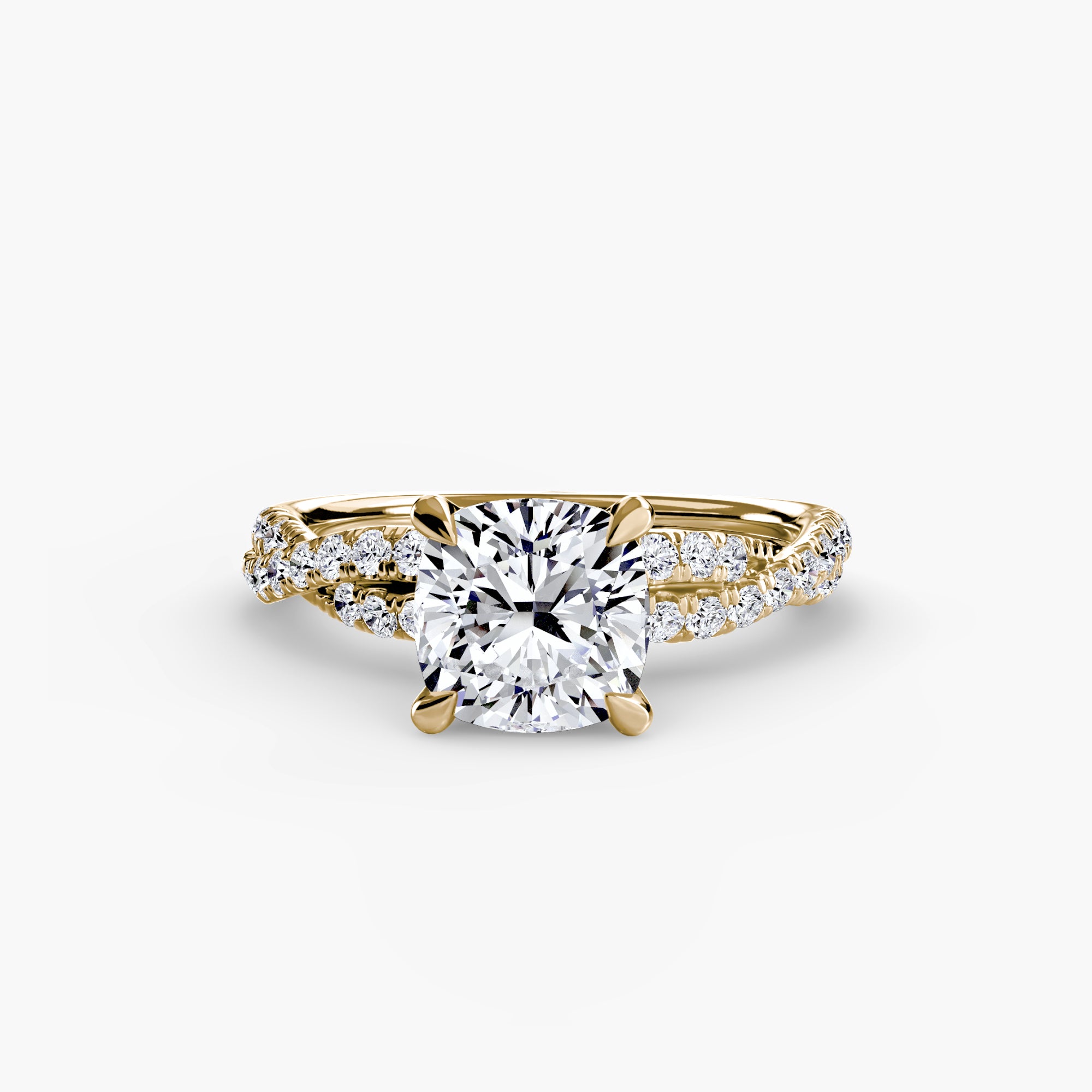 Inel de logodna Twisted Pavé Solitaire II