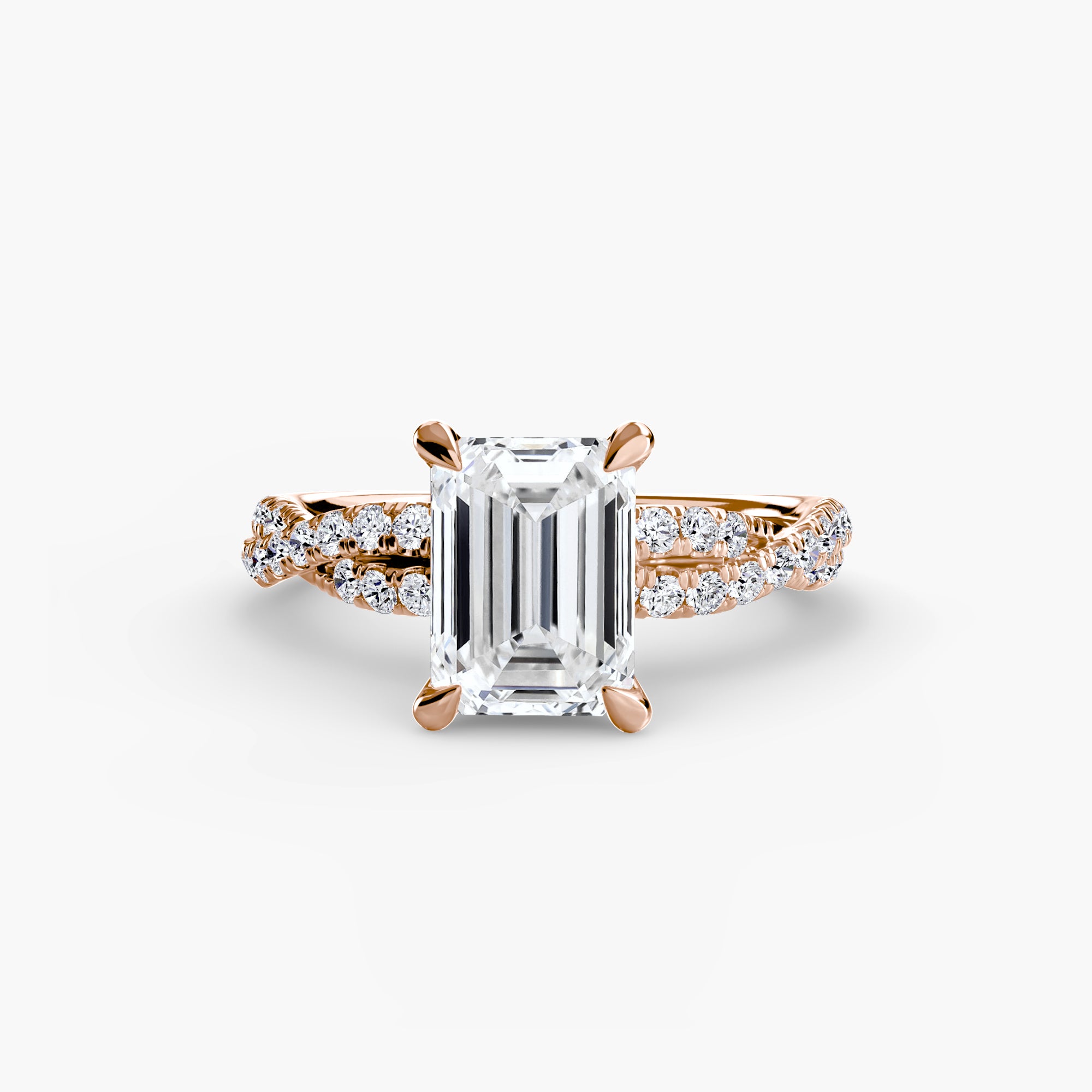 Inel de logodna Twisted Pavé Solitaire II
