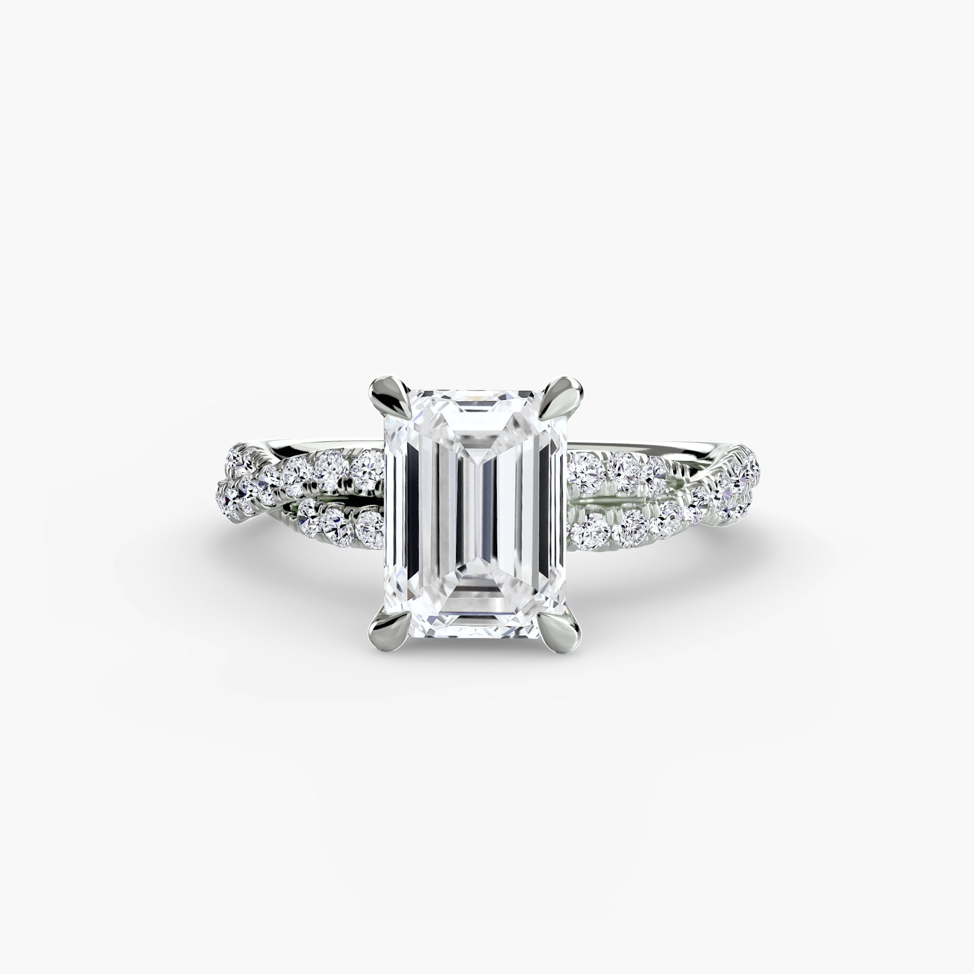 Inel de logodna Twisted Pavé Solitaire II
