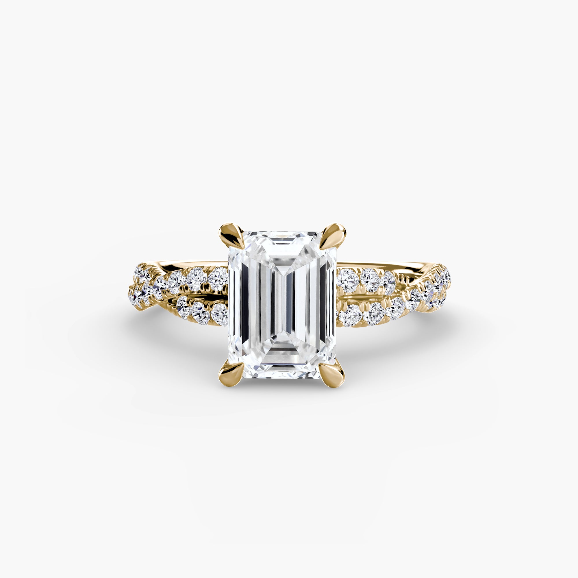 Inel de logodna Twisted Pavé Solitaire II