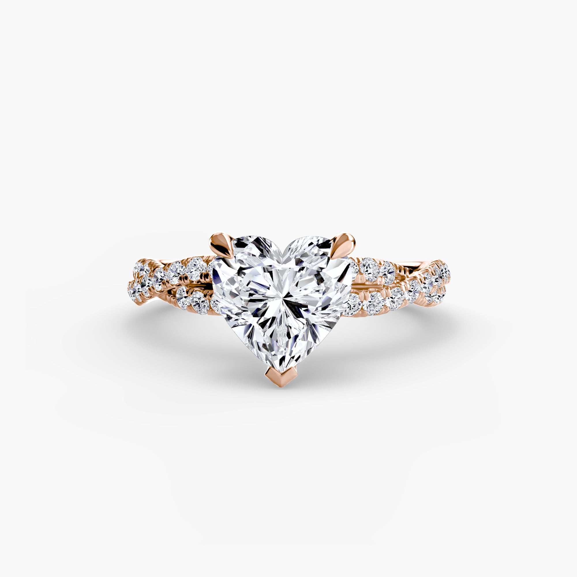 Inel de logodna Twisted Pavé Solitaire II