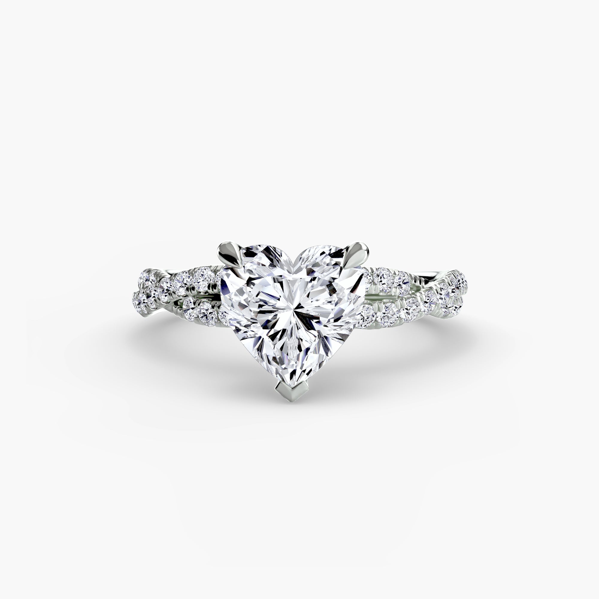 Inel de logodna Twisted Pavé Solitaire II