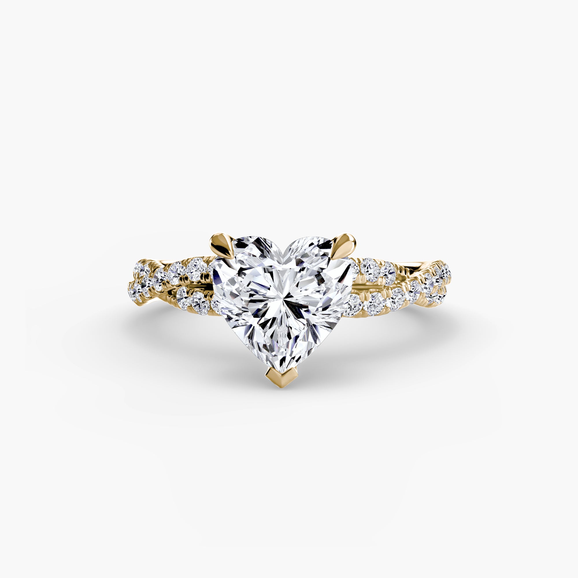 Inel de logodna Twisted Pavé Solitaire II