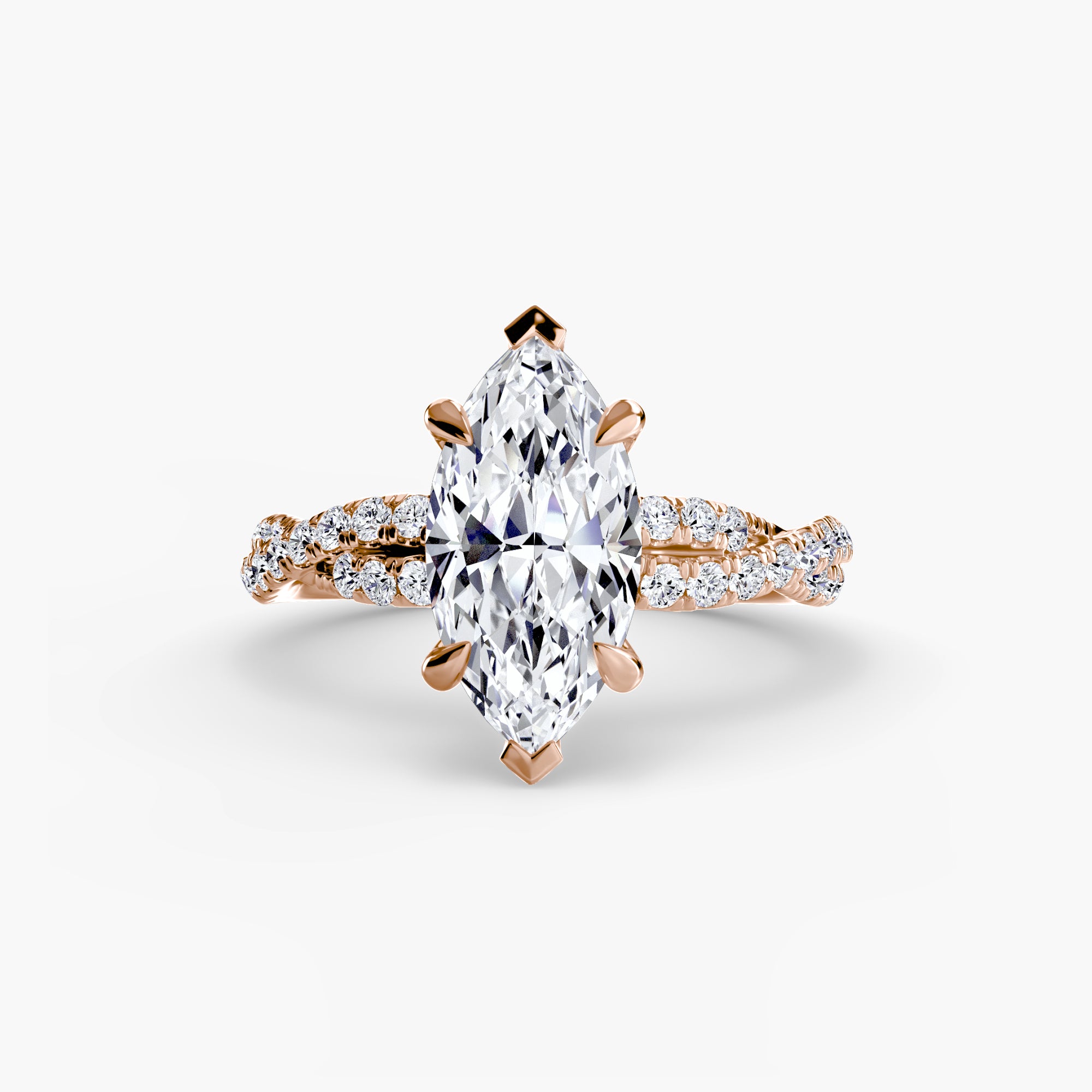 Inel de logodna Twisted Pavé Solitaire II