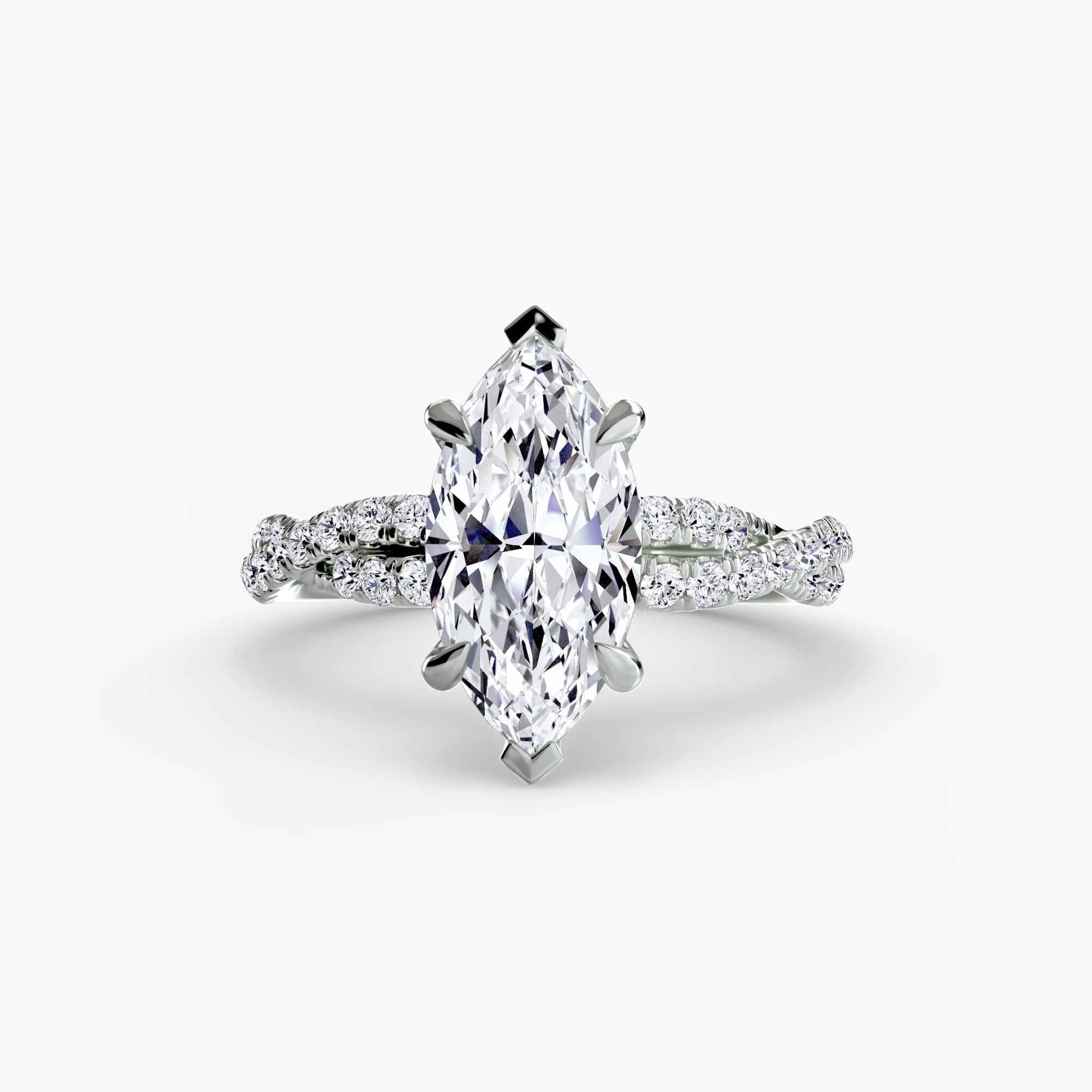 Inel de logodna Twisted Pavé Solitaire II