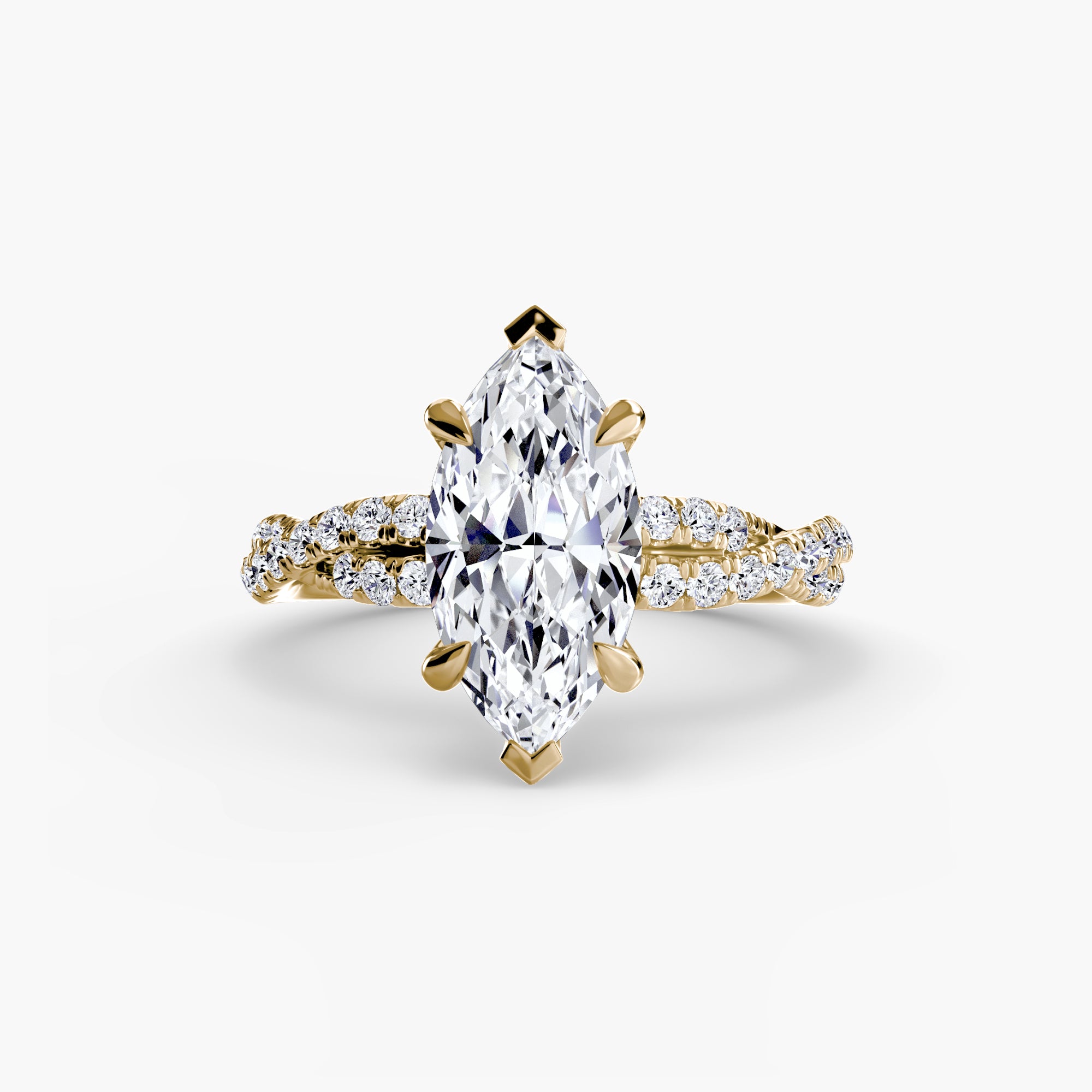 Inel de logodna Twisted Pavé Solitaire II