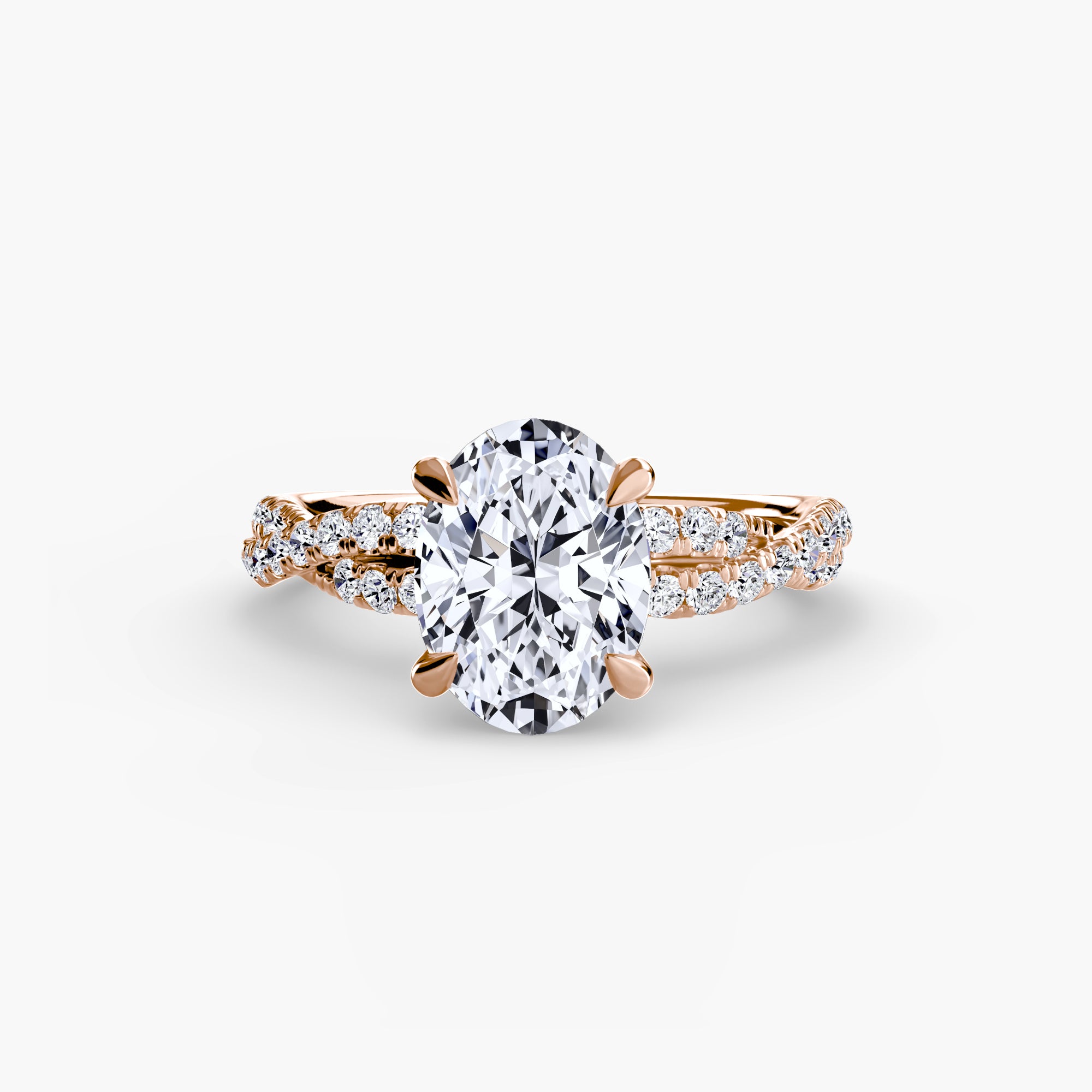 Inel de logodna Twisted Pavé Solitaire II
