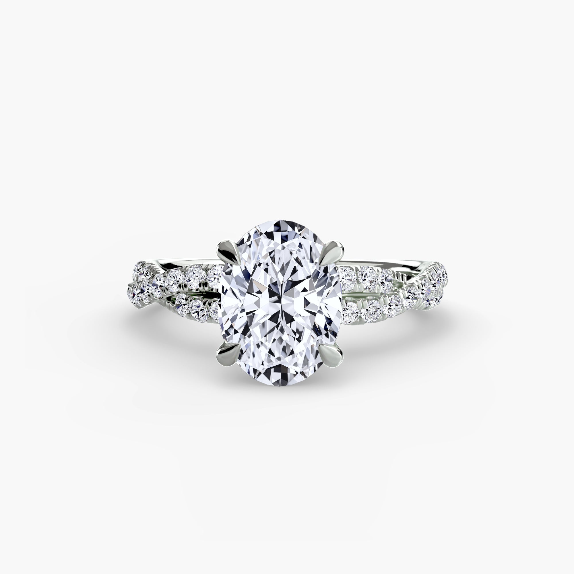 Inel de logodna Twisted Pavé Solitaire II