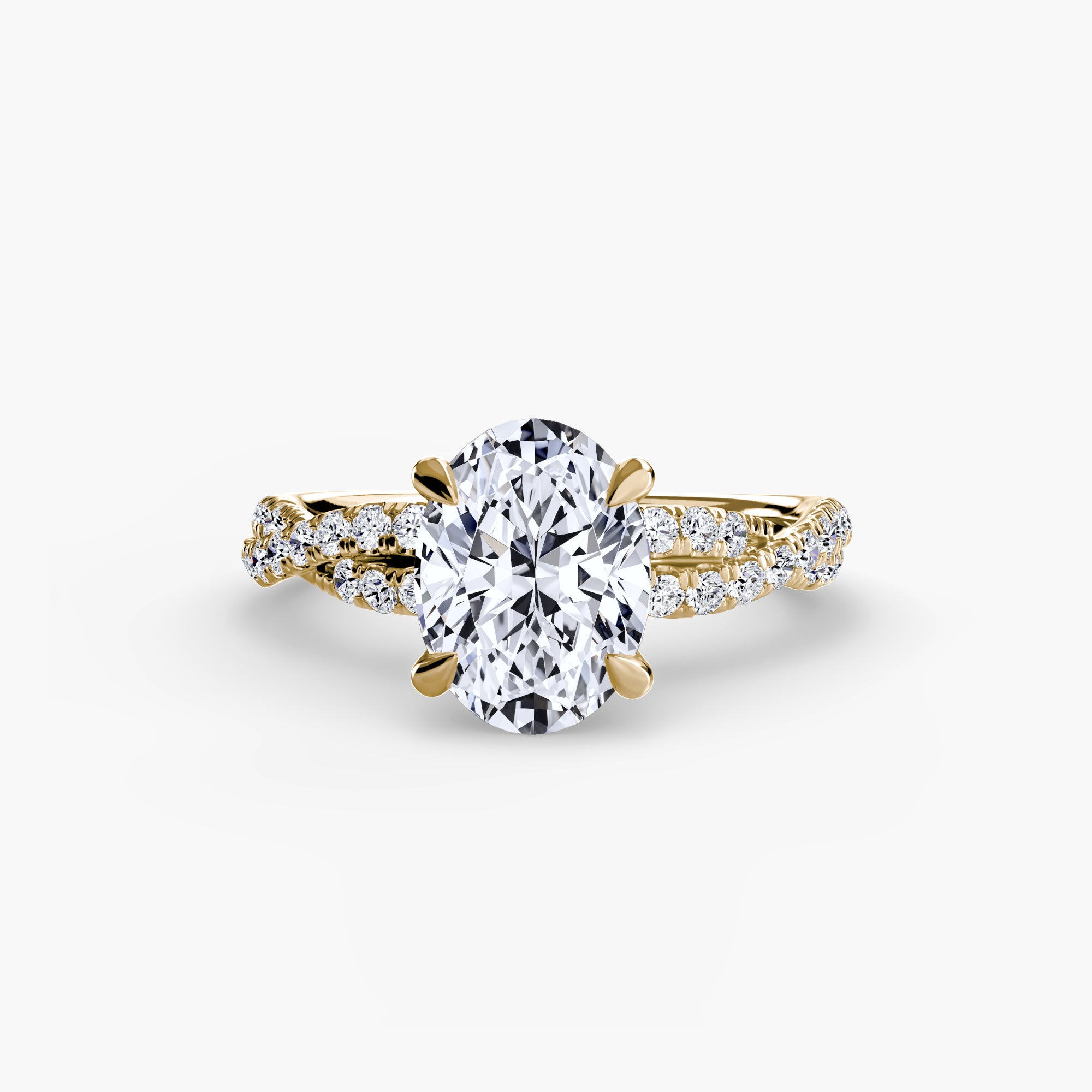 Inel de logodna Twisted Pavé Solitaire II