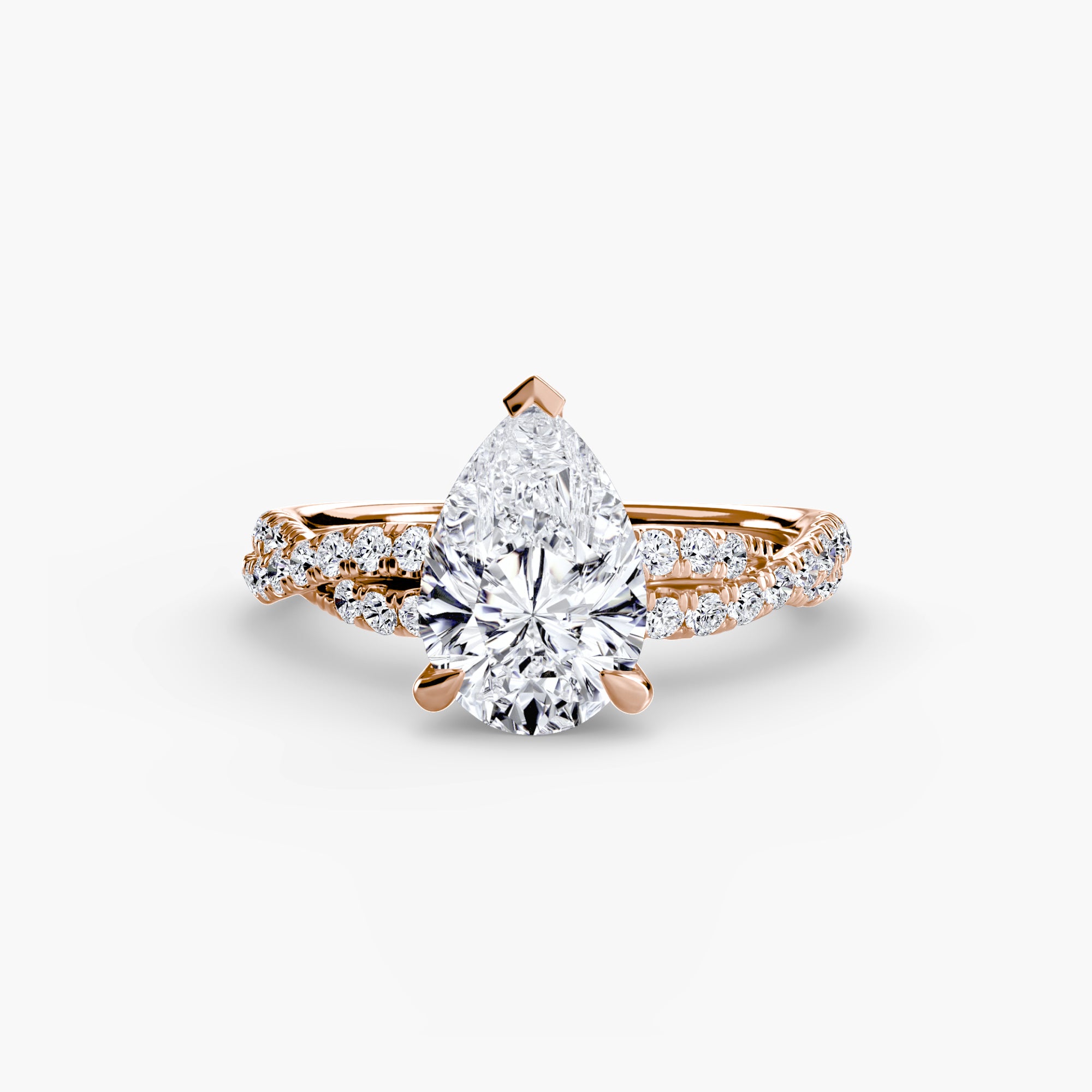 Inel de logodna Twisted Pavé Solitaire II