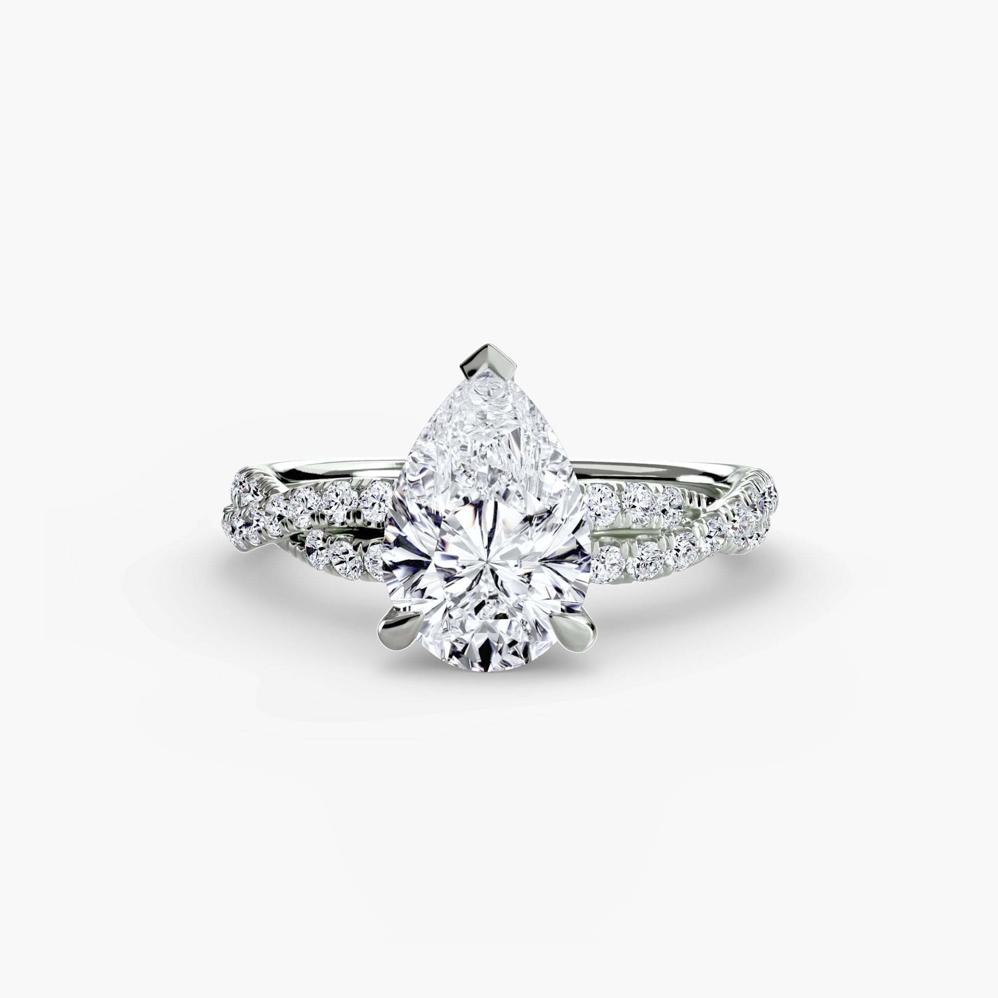 Inel de logodna Twisted Pavé Solitaire II