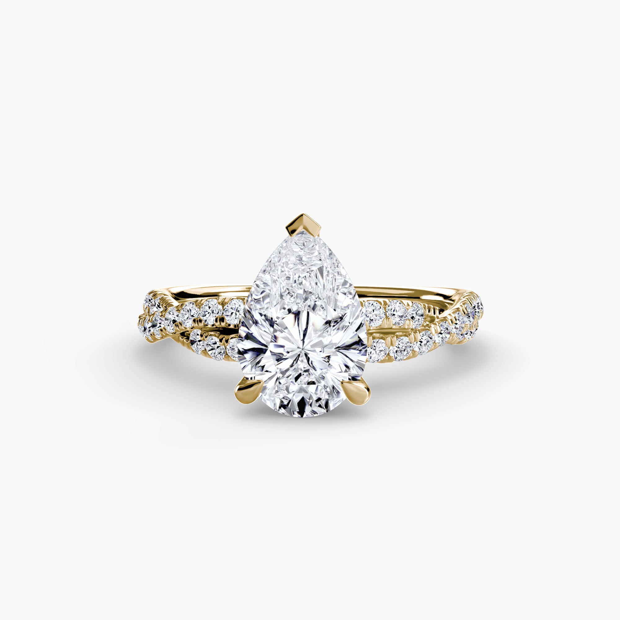 Inel de logodna Twisted Pavé Solitaire II