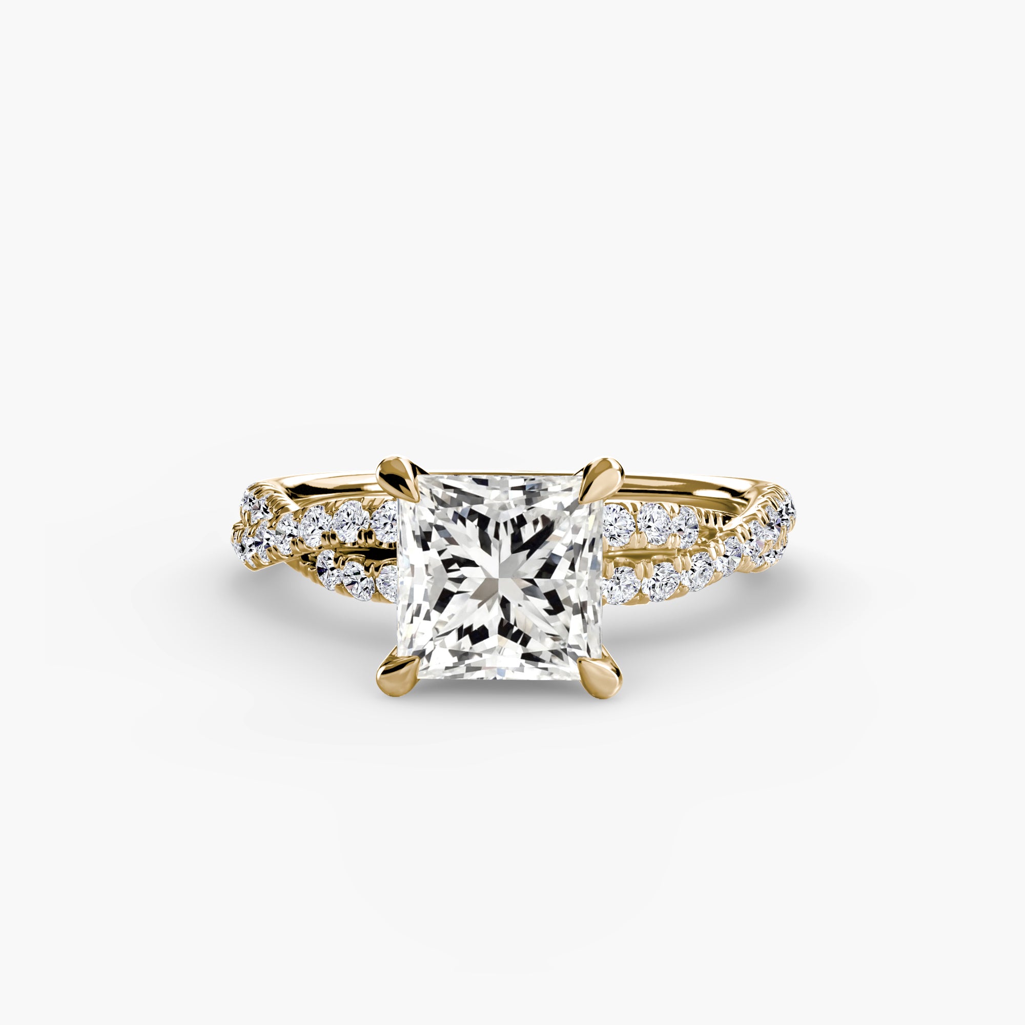 Inel de logodna Twisted Pavé Solitaire II