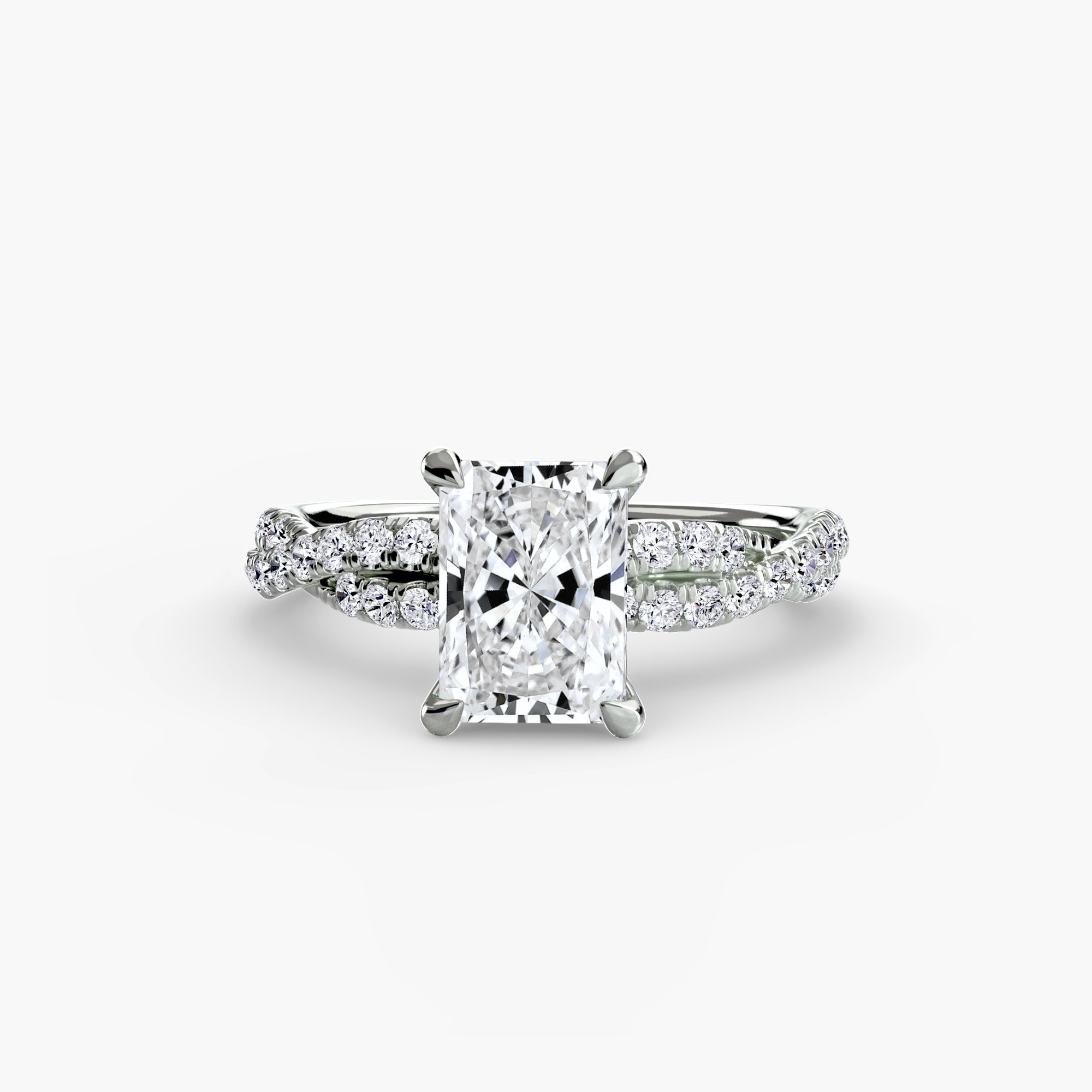 Inel de logodna Twisted Pavé Solitaire II