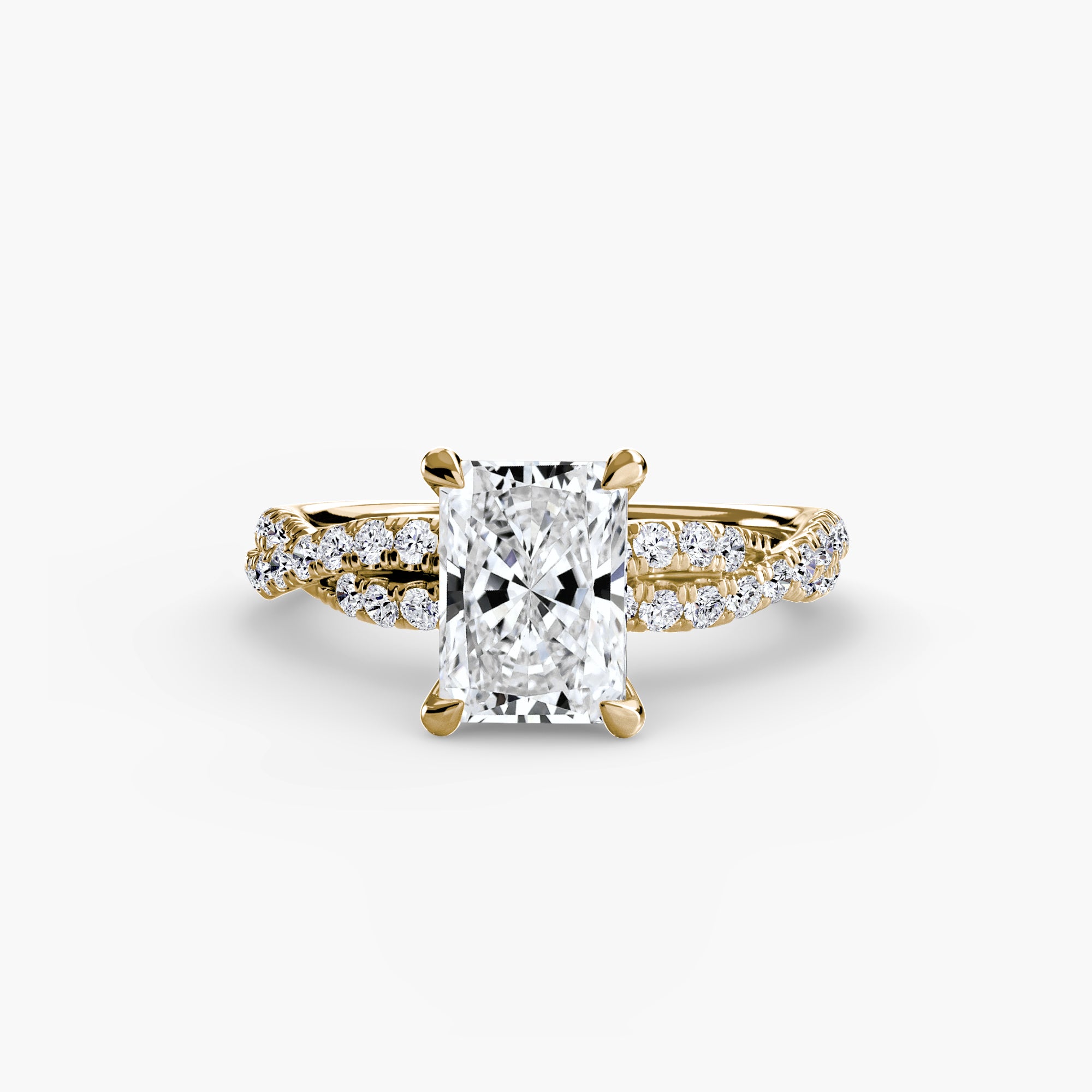 Inel de logodna Twisted Pavé Solitaire II